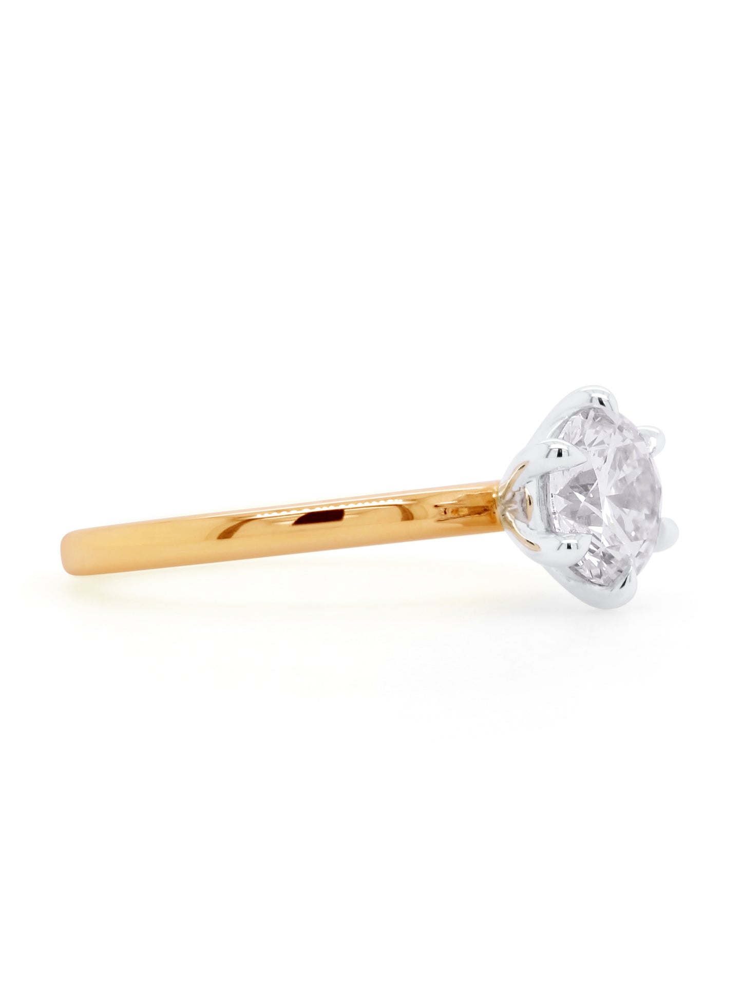Lab Grown 1.52 Carat Solitaire Diamond Ring, 18K Yellow Gold
