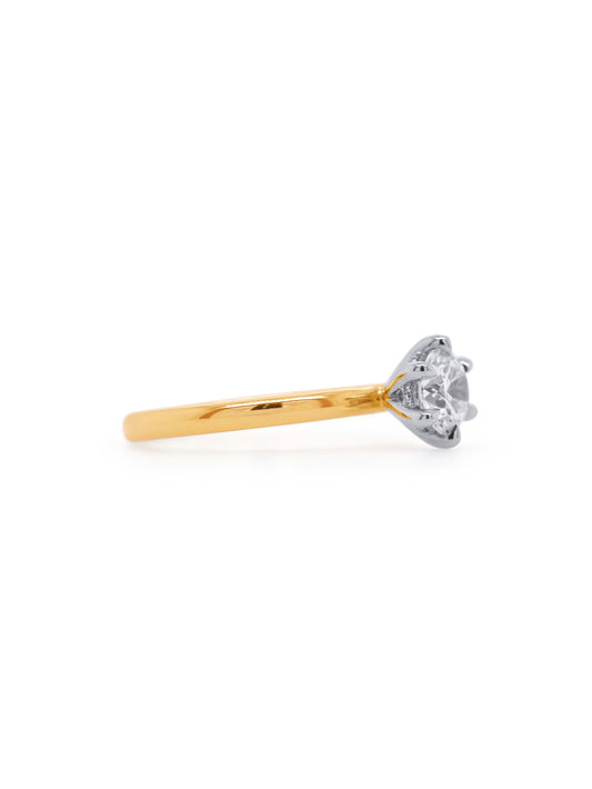 Lab Grown Diamond Solitaire Ring, 18K Yellow Gold. T=1.00ct