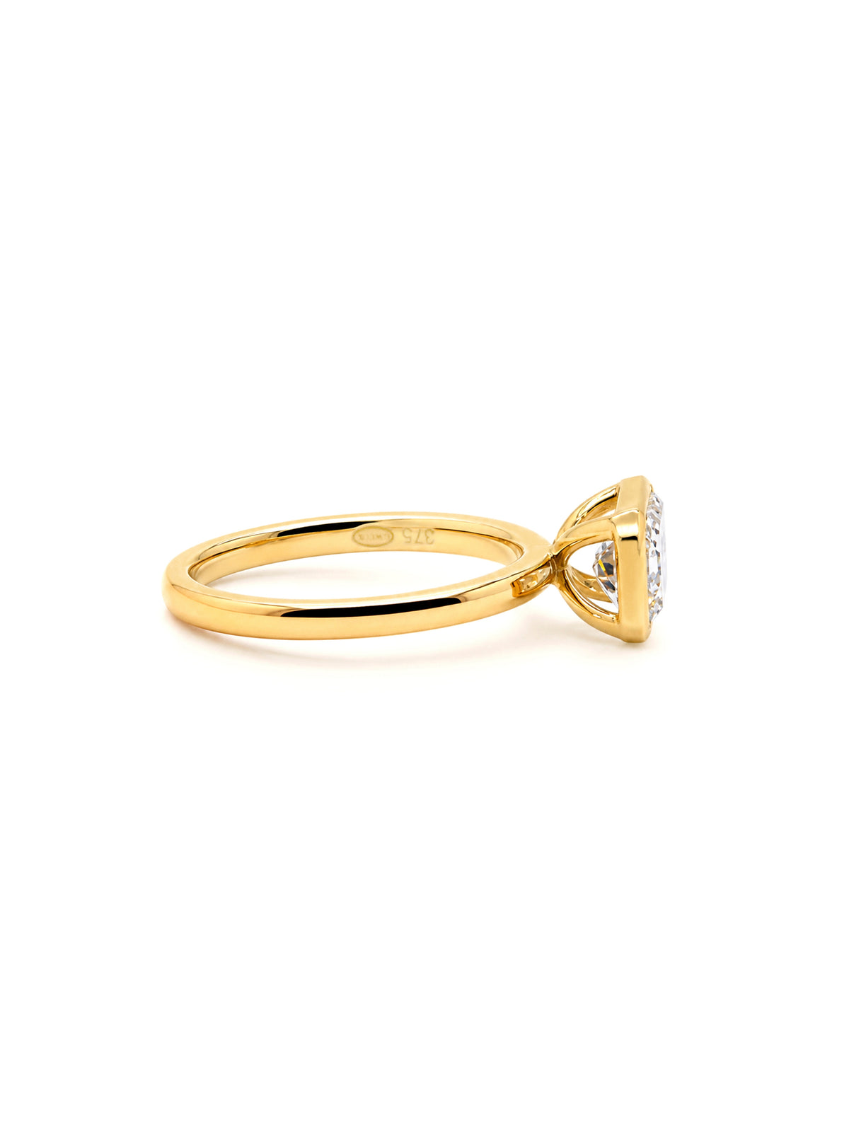 Lab Grown Emerald Cut Diamond Ring, T=1.50ct 9K Yellow Gold