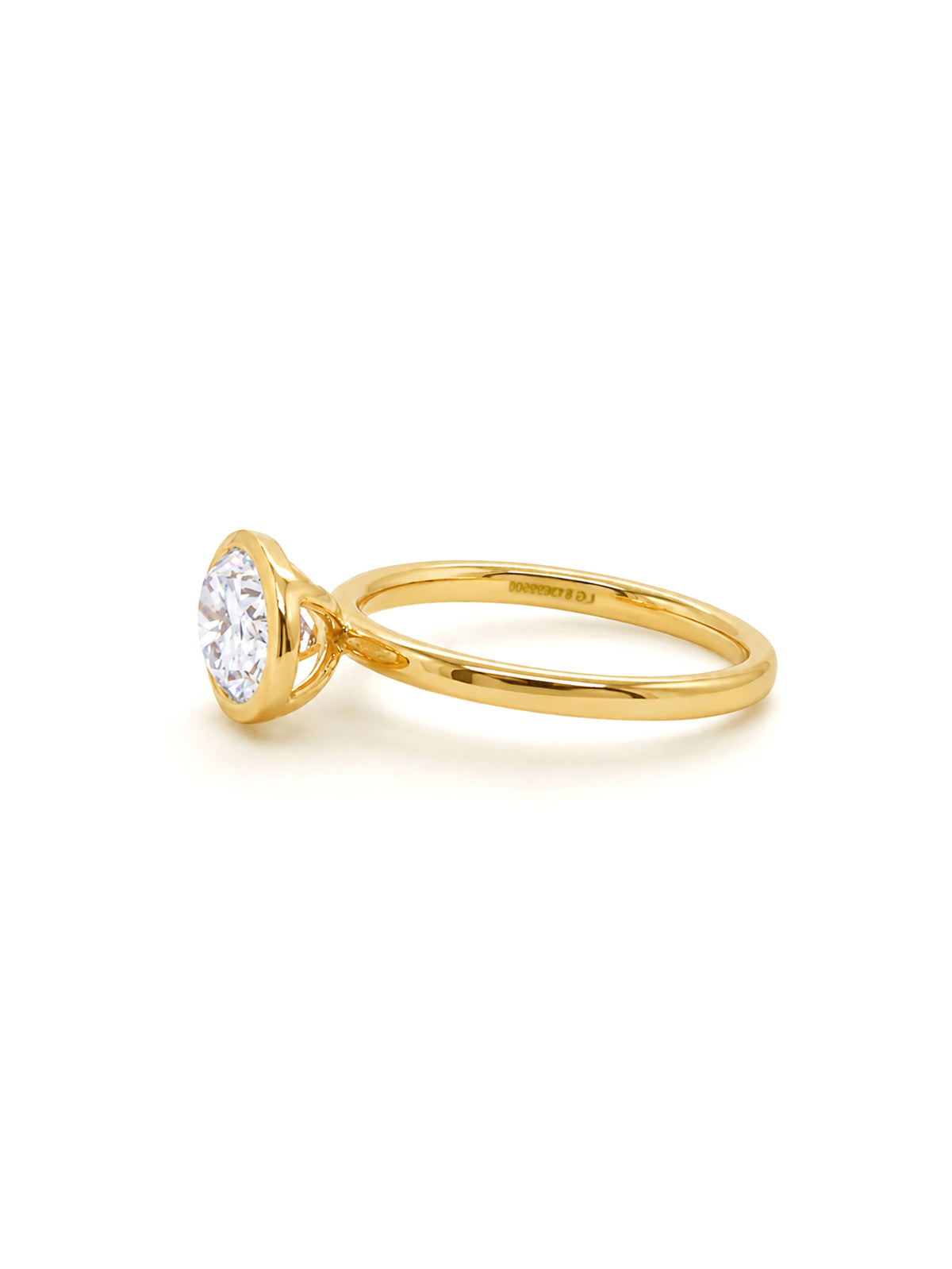 Lab Grown Oval Diamond Ring, T=2.00ct, 9K YG.