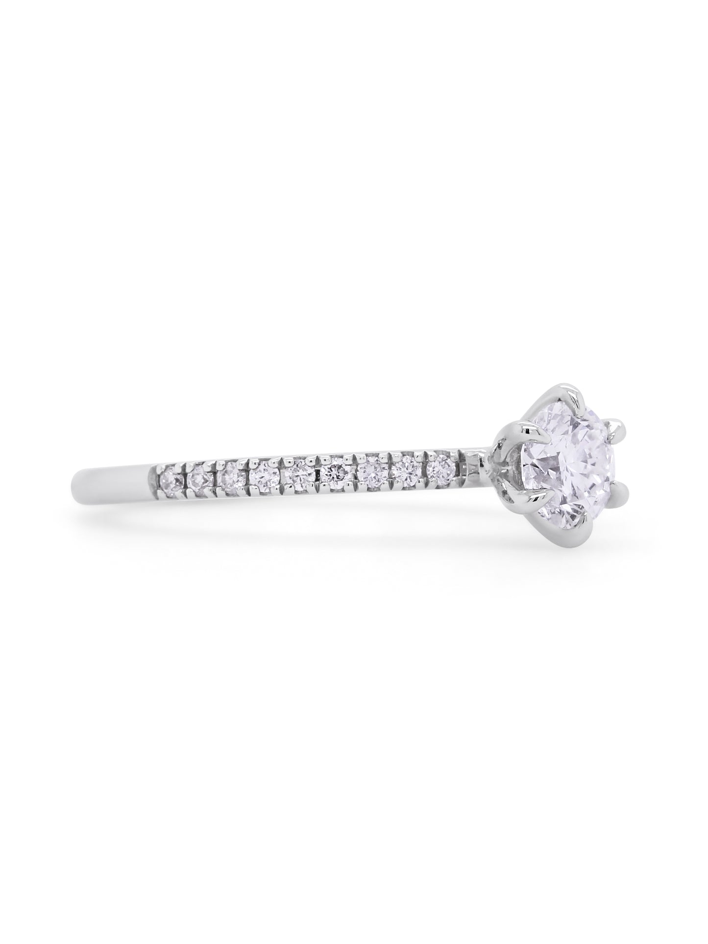 0.62 Carat Solitaire Diamond 18K White Gold Ring