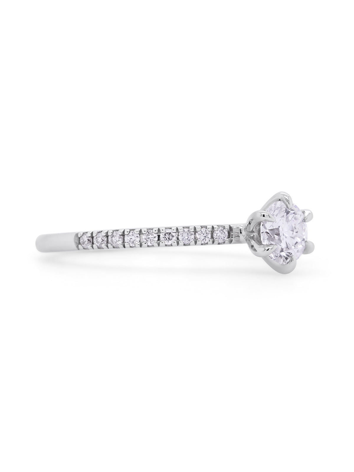 0.62 Carat Solitaire Diamond 18K White Gold Ring