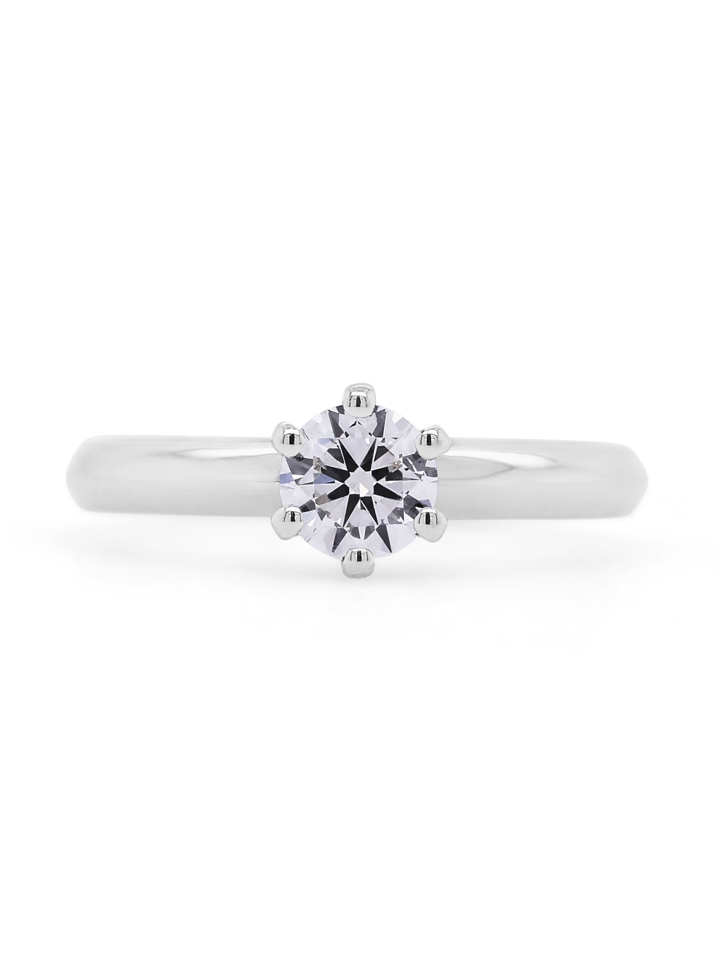 0.5 Carat Signature Solitaire Diamond Ring in 18k Carat White Gold