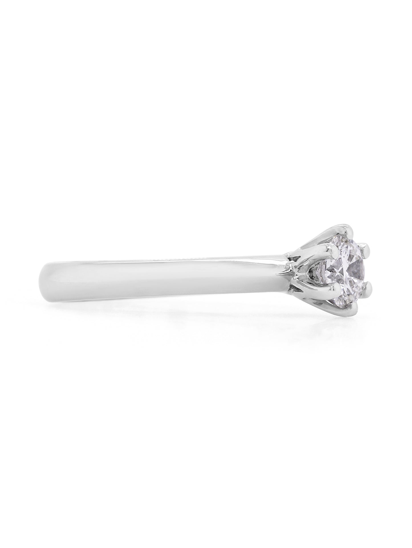 0.5 Carat Signature Solitaire Diamond Ring in 18k Carat White Gold