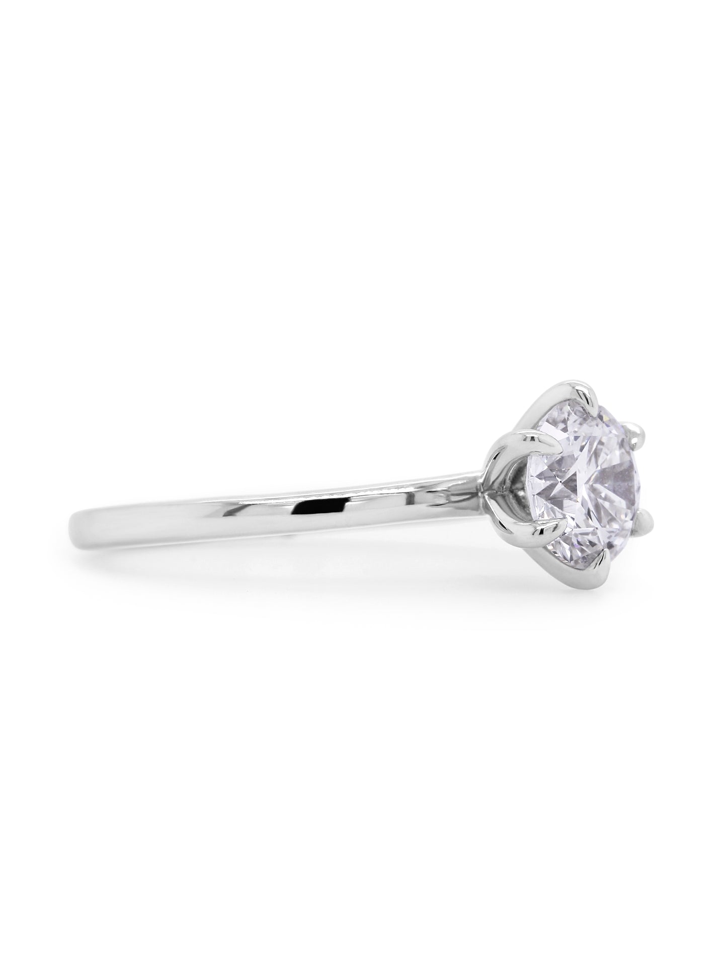 Lab 1.26 Carat Diamond 18K White Gold Solitaire Ring