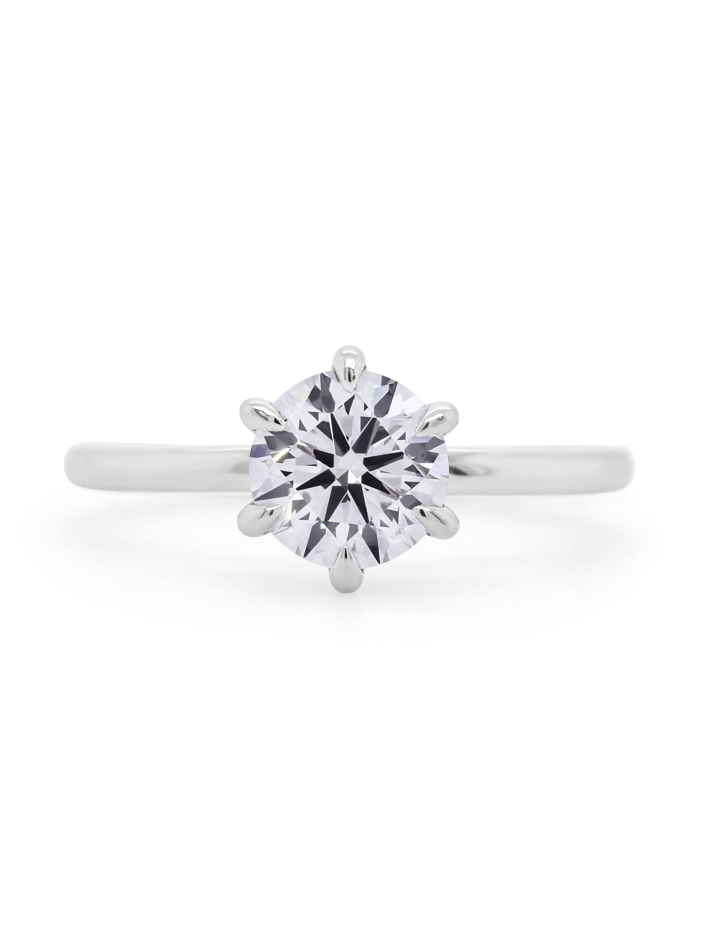 Lab 1.26 Carat Diamond 18K White Gold Solitaire Ring