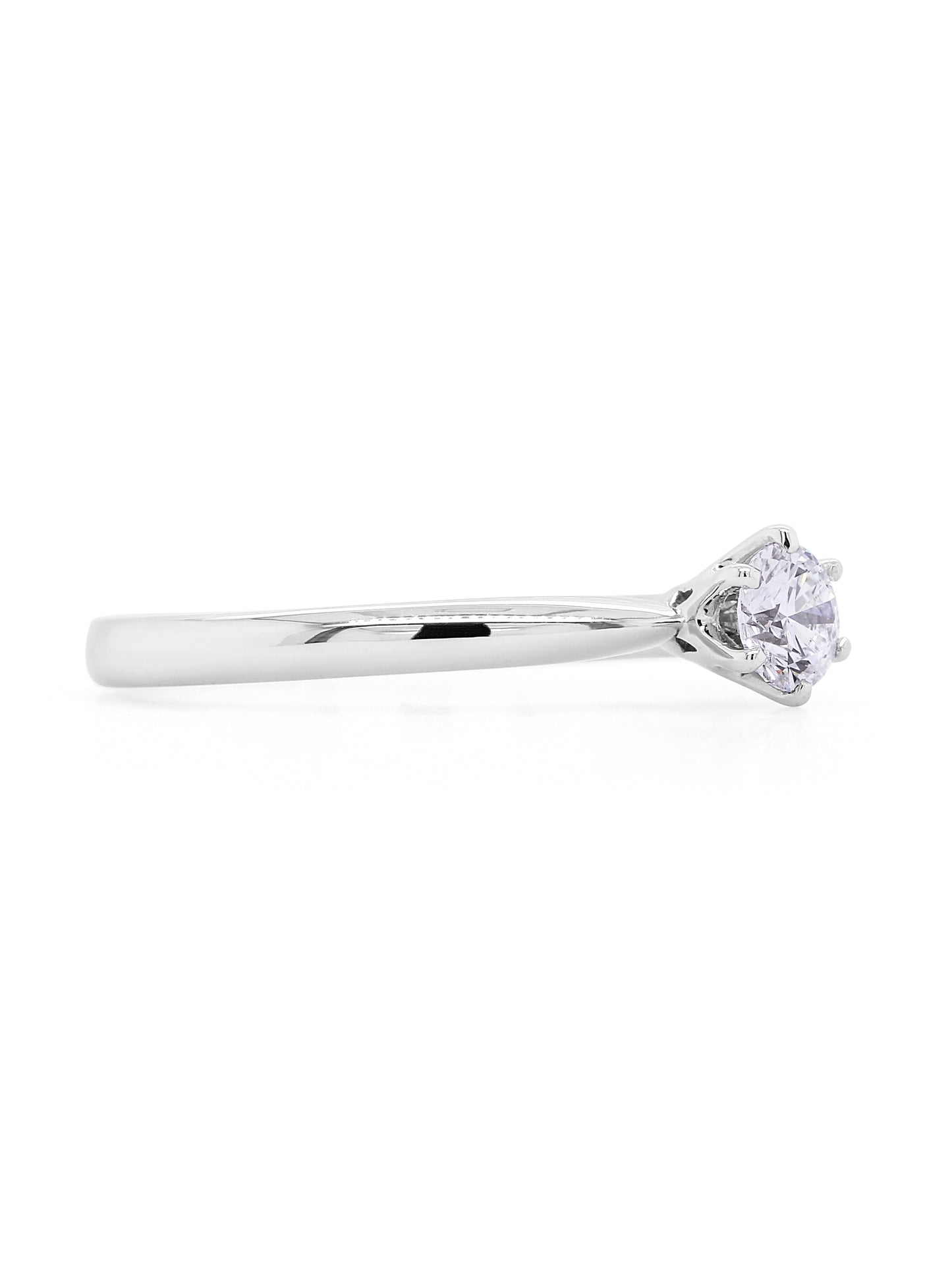Lab 0.38 Carat Diamond 18K White Gold Solitaire Ring