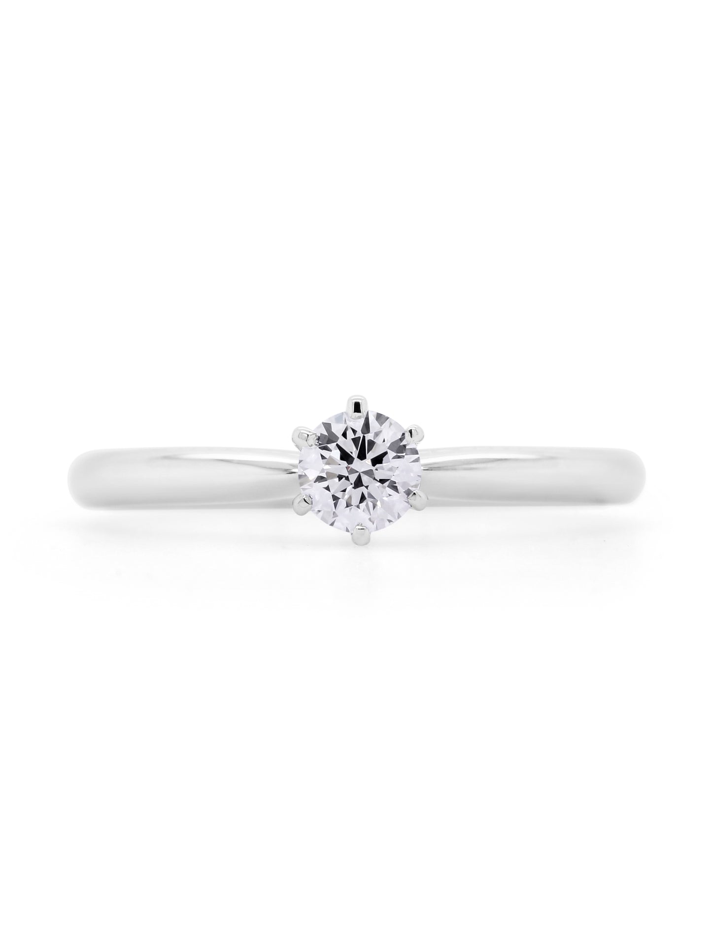 Lab 0.38 Carat Diamond 18K White Gold Solitaire Ring