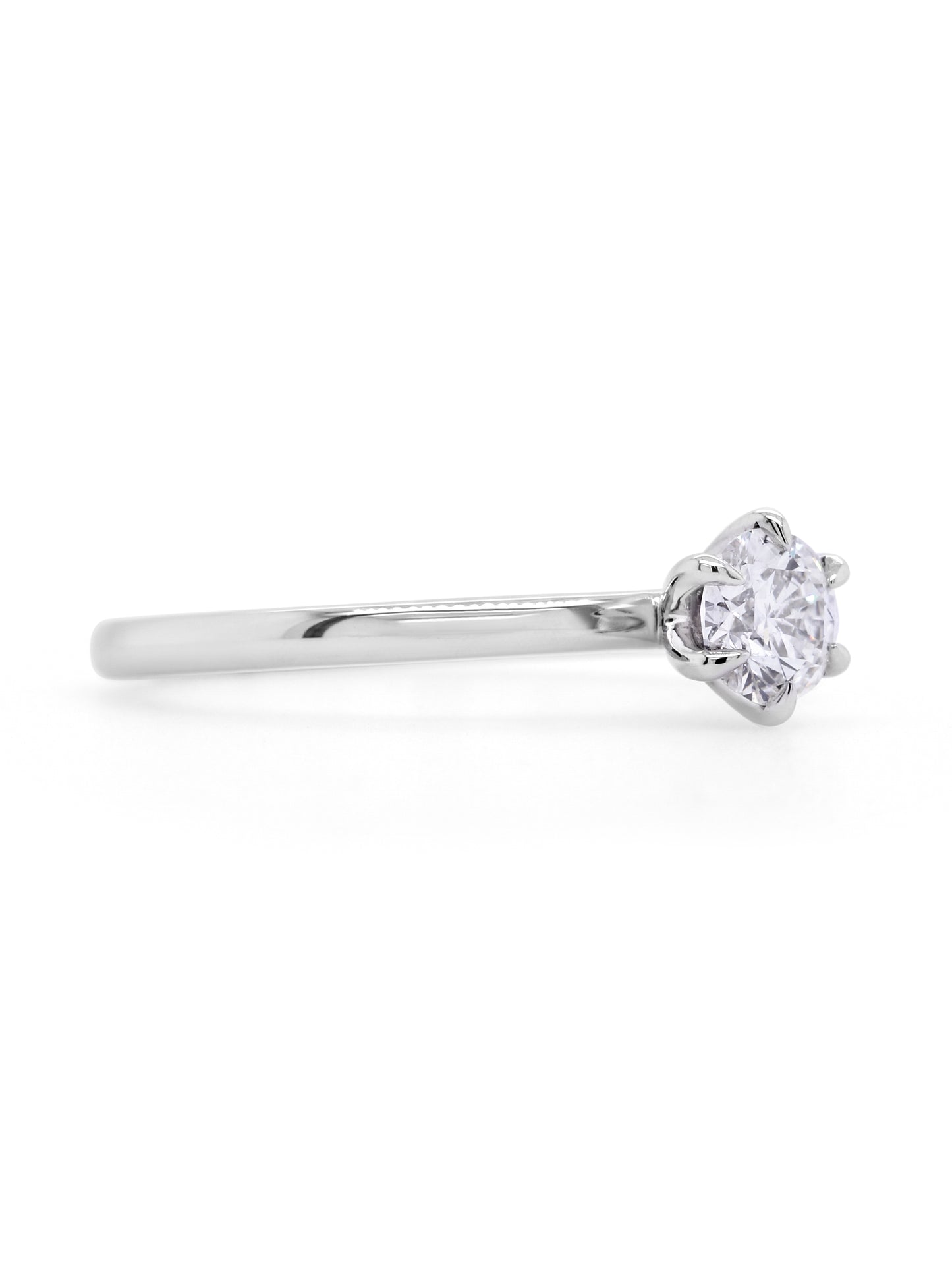 Solitaire Diamond Ring, 18K White Gold, 0.50ct GSI2.