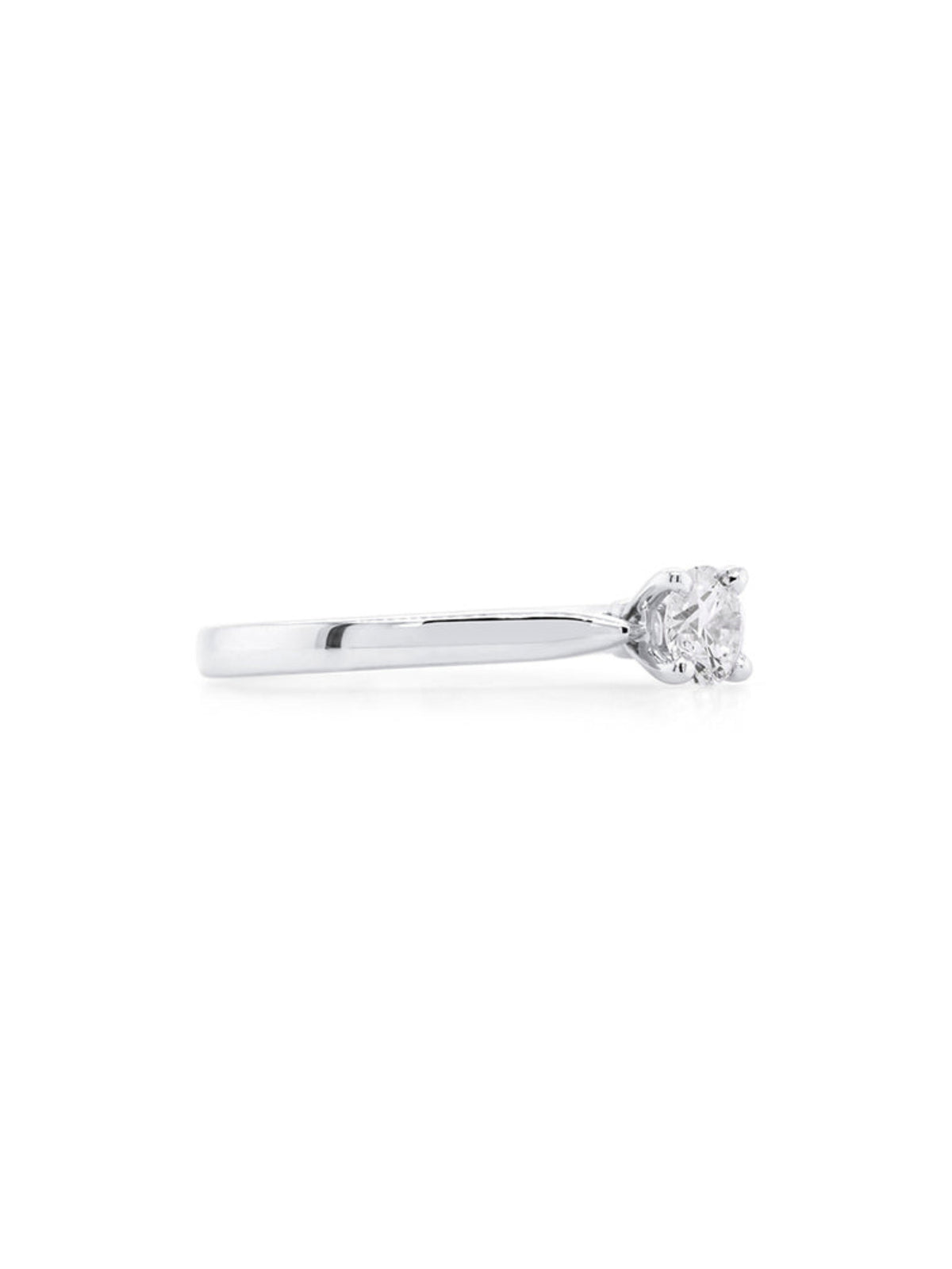Solitaire Diamond 0.38ct GSI Ring, set in 18 Carat White Gold.