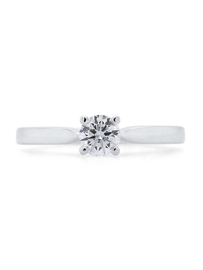 Solitaire Diamond Ring, set in 18 Carat  White Gold.