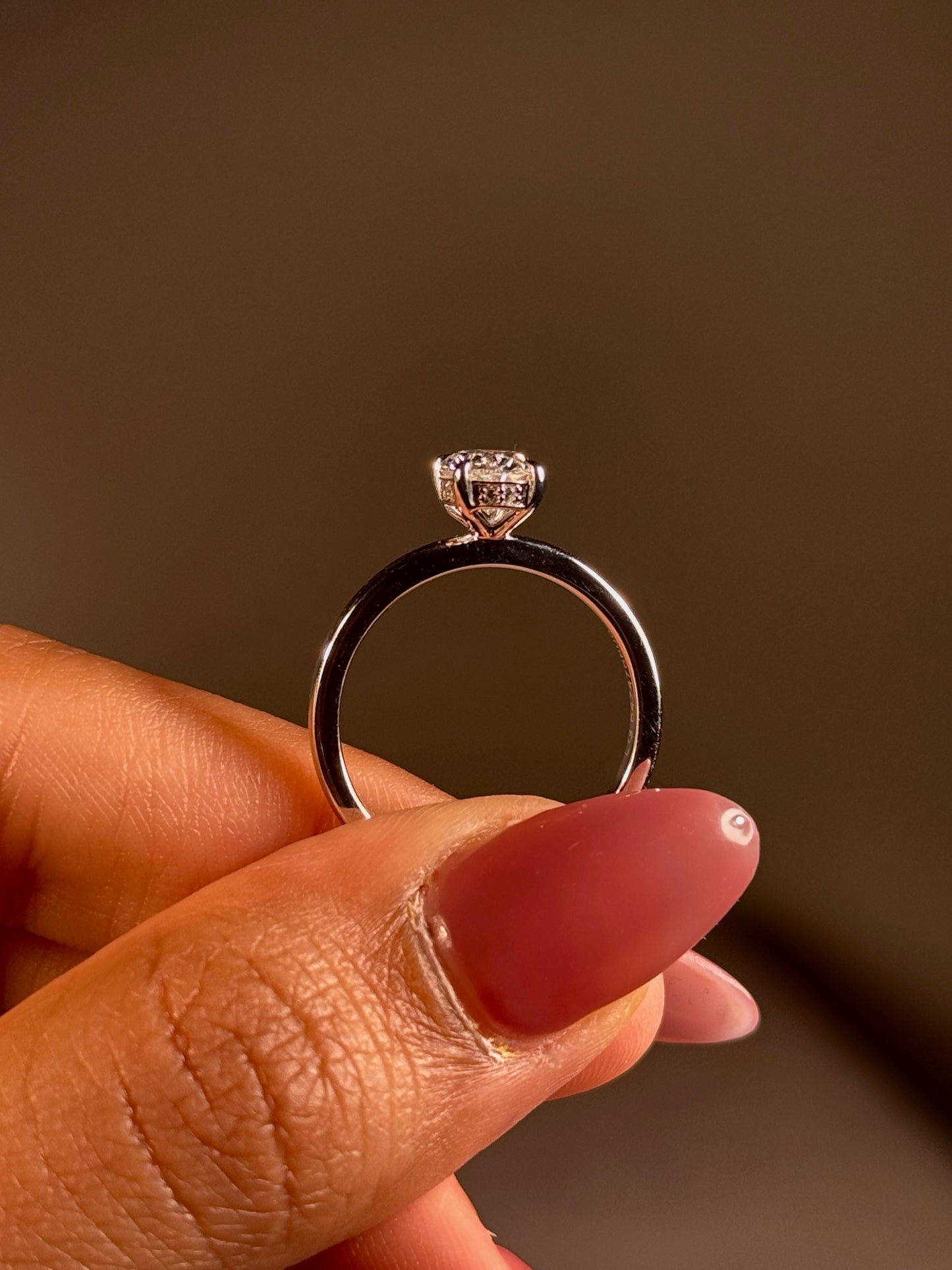 Lab Grown Oval Cut Solitaire Diamond Ring, 18K White Gold, T=1.00ct.