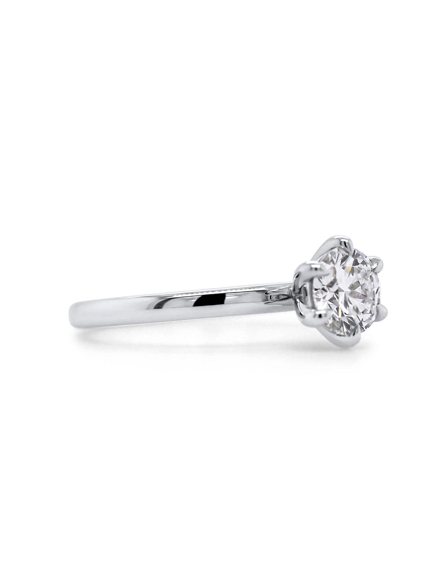 Lab Grown Diamond Lucy Ring in 18 Carat White Gold, T=1.00ct.
