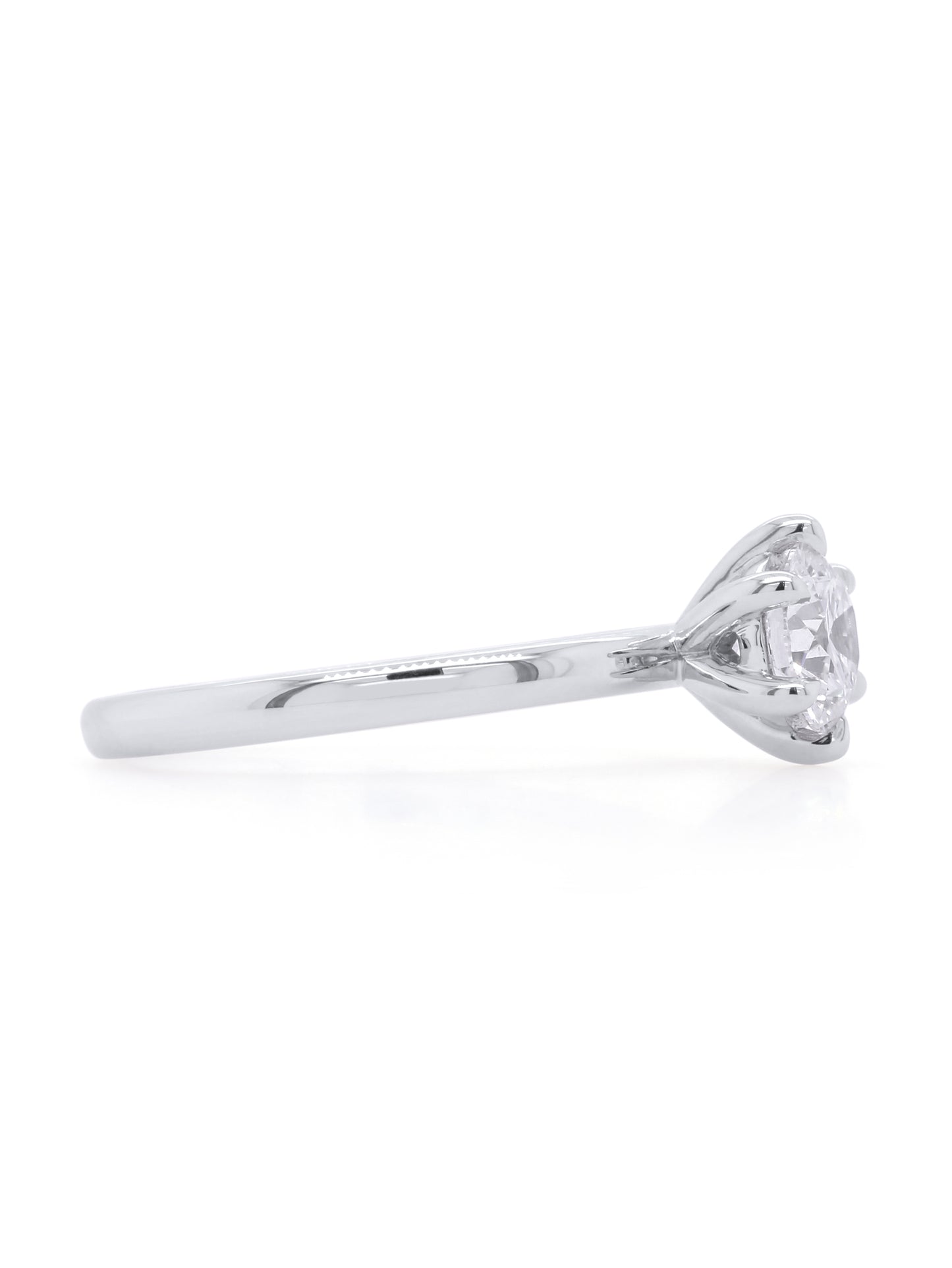 Lab Grown Diamond Ring in 18 Carat White Gold, T=1.00ct.