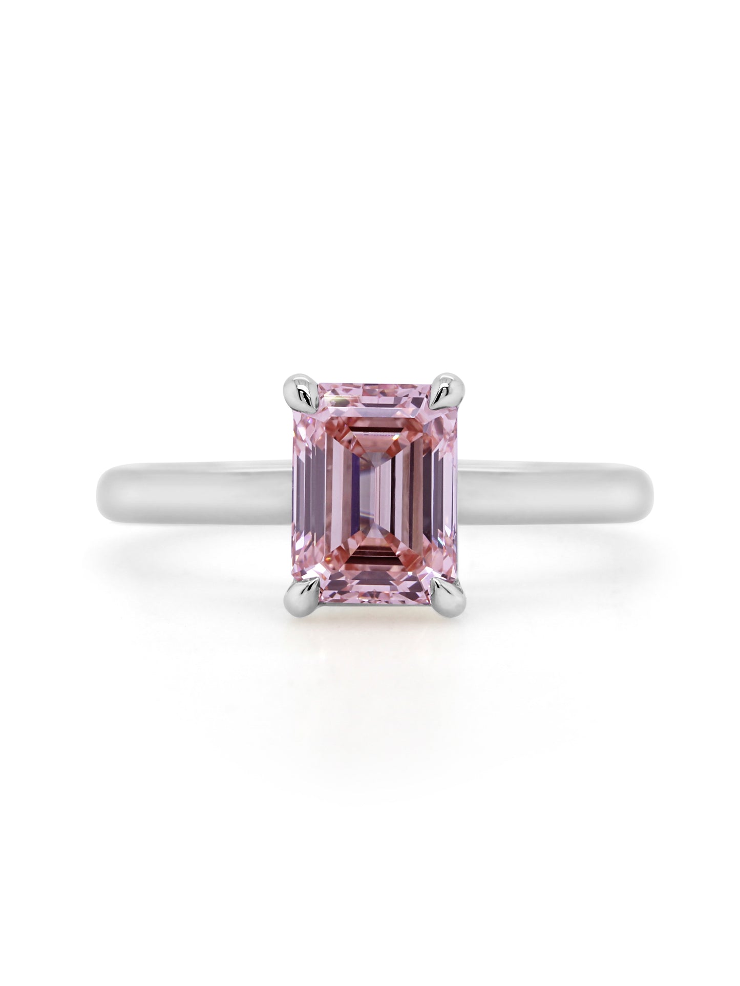 Lab Grown 1.54 Carat Pink Diamond Ring set in Platinum