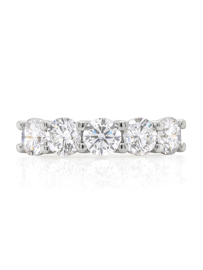 2.50 Carat Lab Grown Claw Set Diamond Band in 18 Carat White Gold