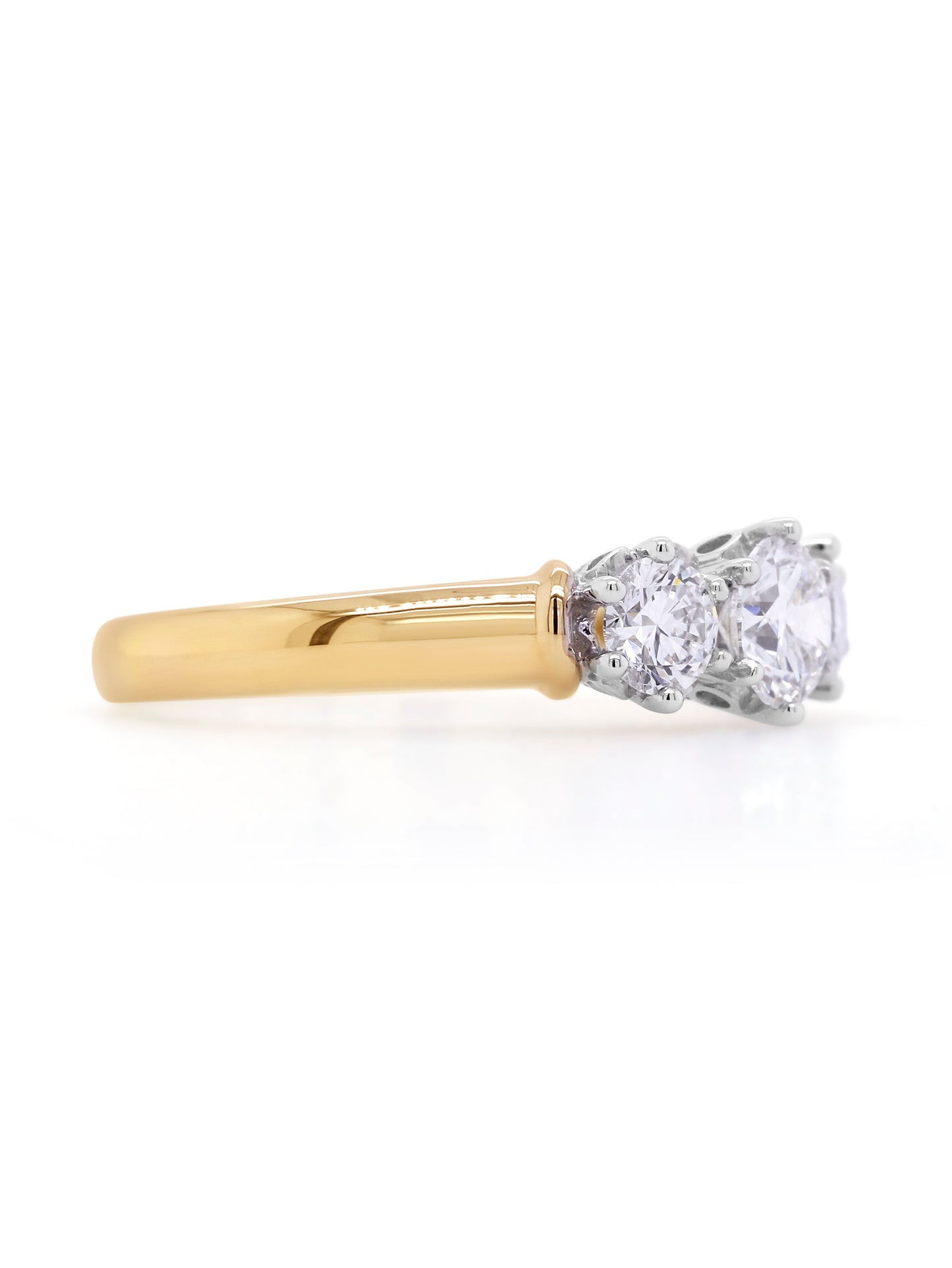 Lab Grown Diamonds 1.00ct Trilogy Ring in 18 Carat Yellow Gold