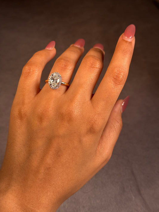 Lab Grown 2.00ct Diamond Ring in 18 Carat Yellow & White Gold