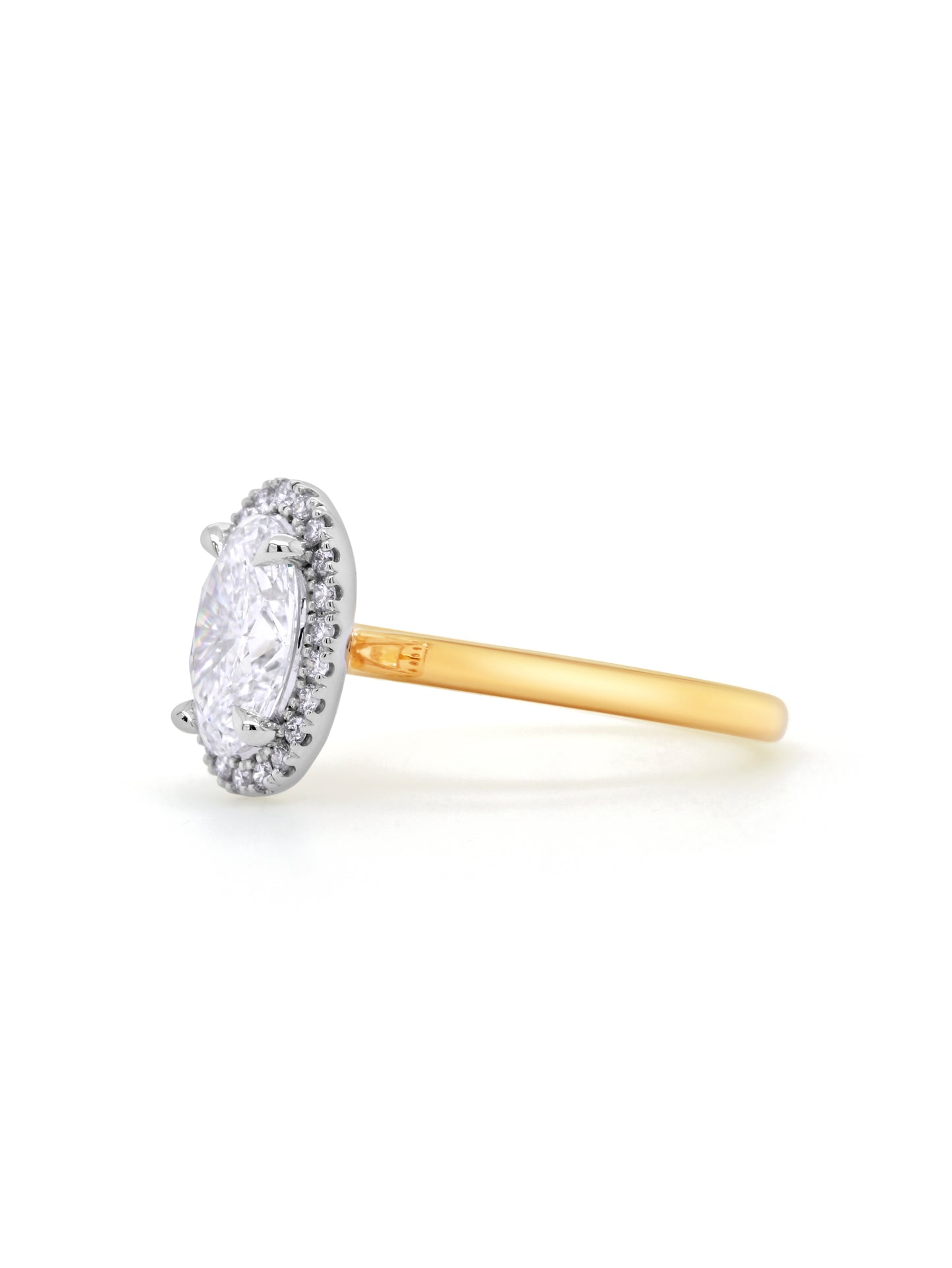 Lab Grown 2.00ct Diamond Ring in 18 Carat Yellow & White Gold