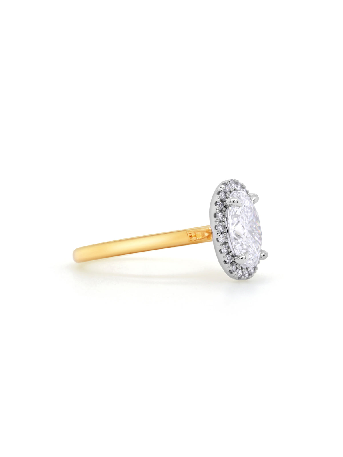 Lab Grown 2.00ct Diamond Ring in 18 Carat Yellow & White Gold