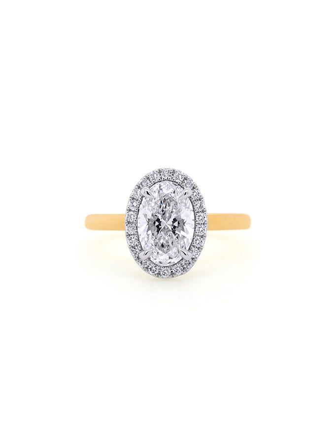 Lab Grown 2.00ct Diamond Ring in 18 Carat Yellow & White Gold