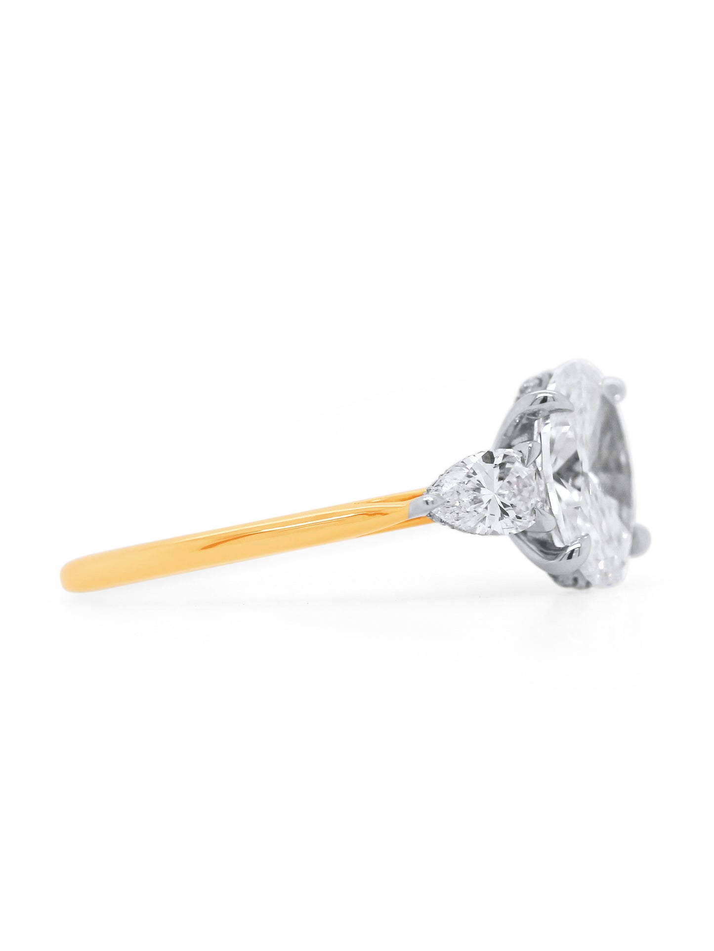 Lab Grown Diamond Set Ring, 18K YWG DT=2.71ct