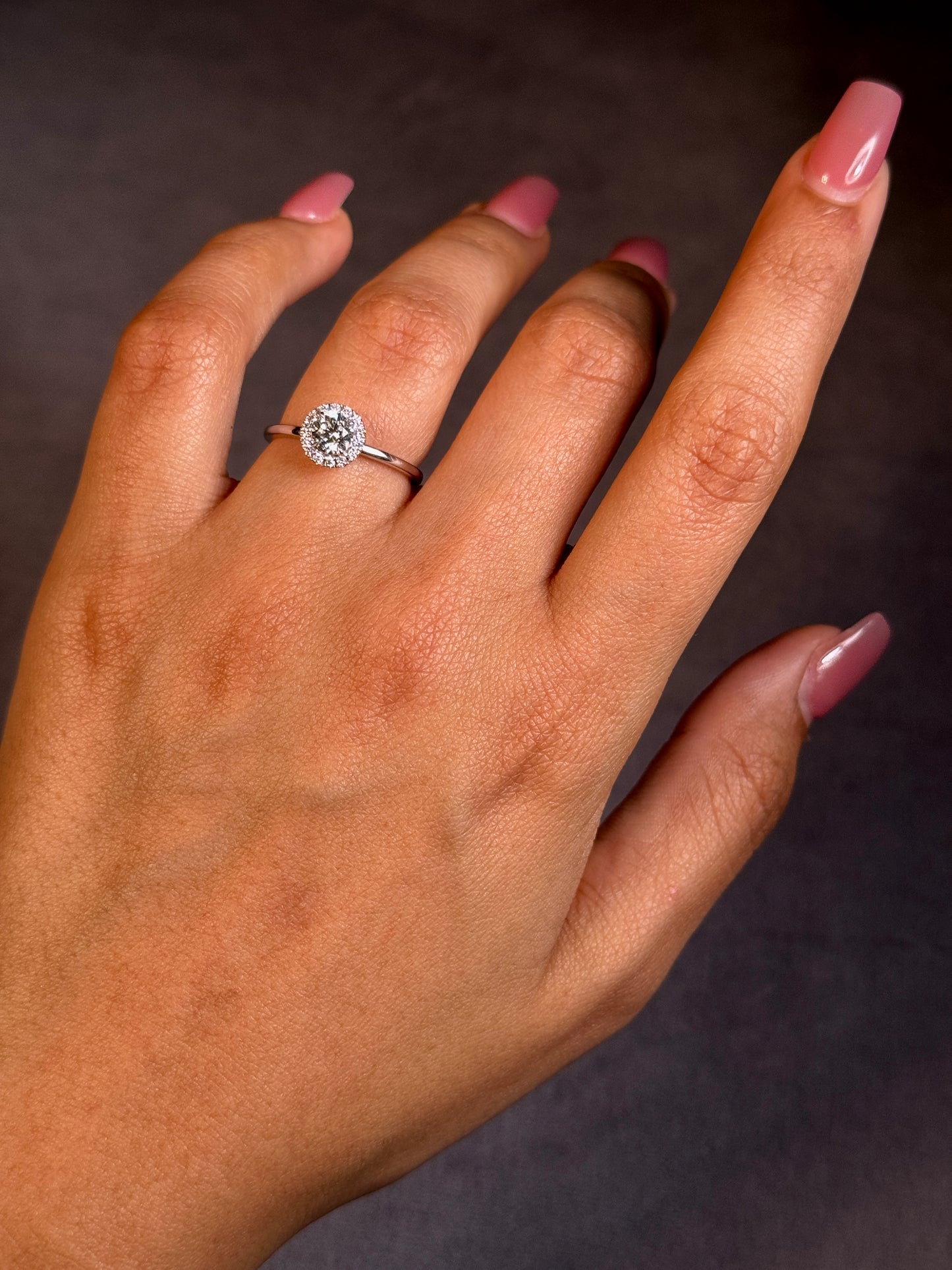 Diamond Cluster Ring 18K White Gold, T=0.61ct