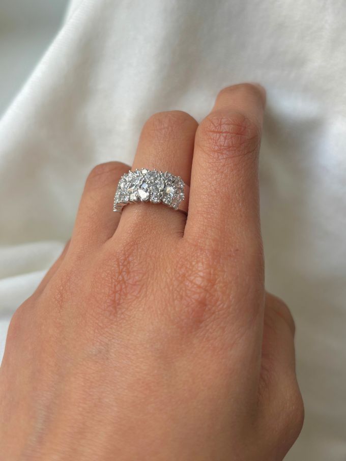 Lab Grown Multi Diamond Ring, 9K White Gold T=2.28ct.