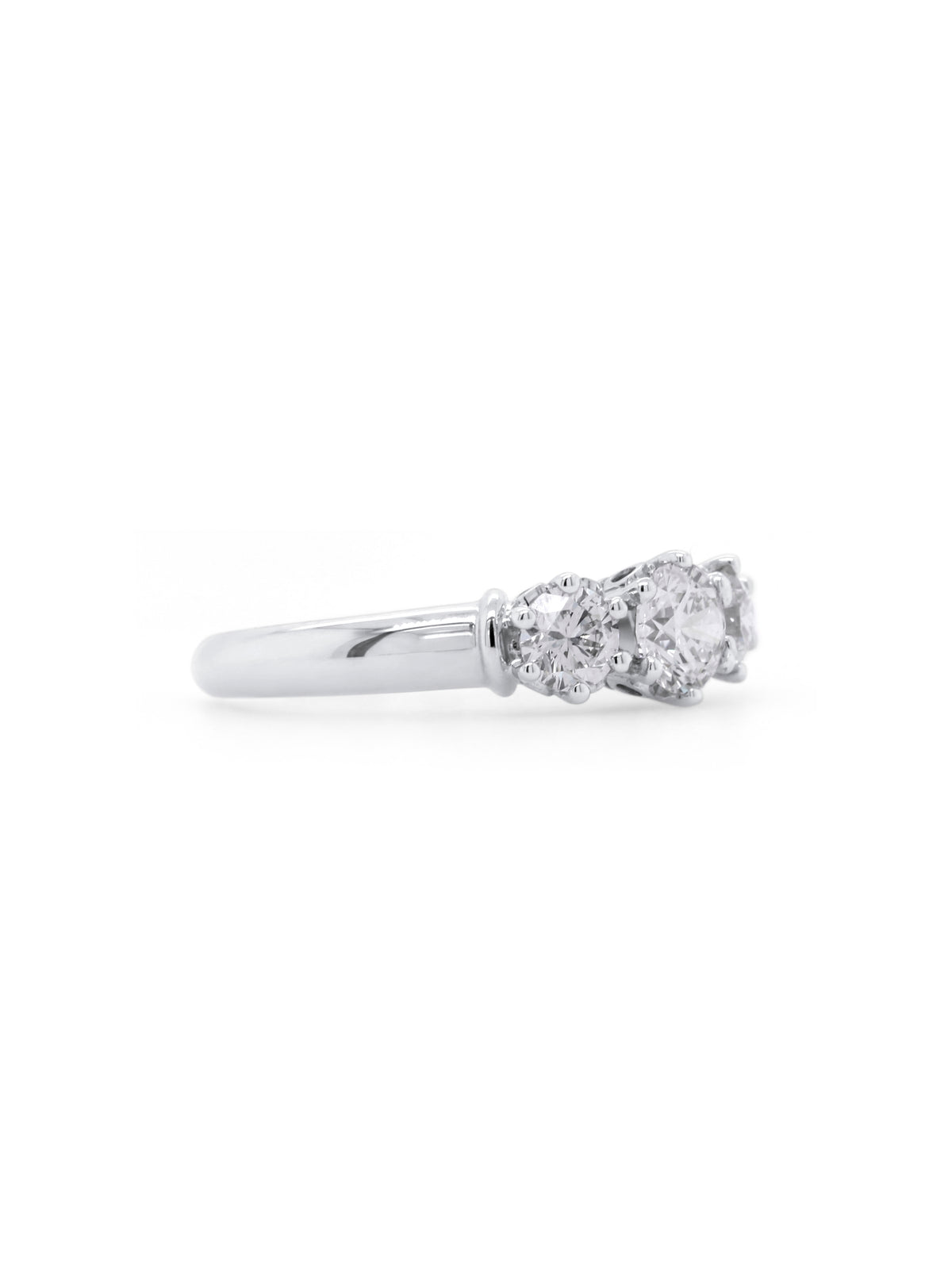 Lab Grown Diamond Ring, Trilogy Ring in 18 Carat White Gold