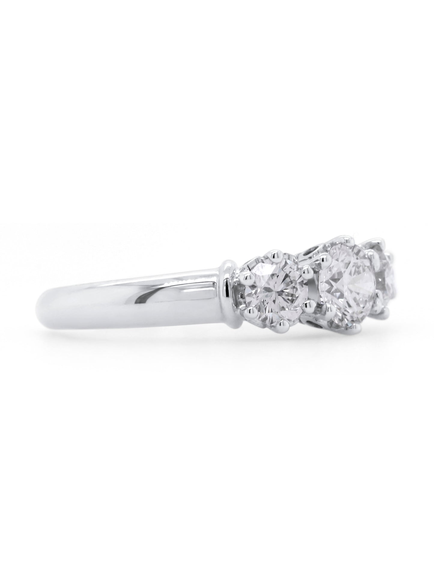 Lab Grown Diamond Ring, Trilogy Ring in 18 Carat White Gold