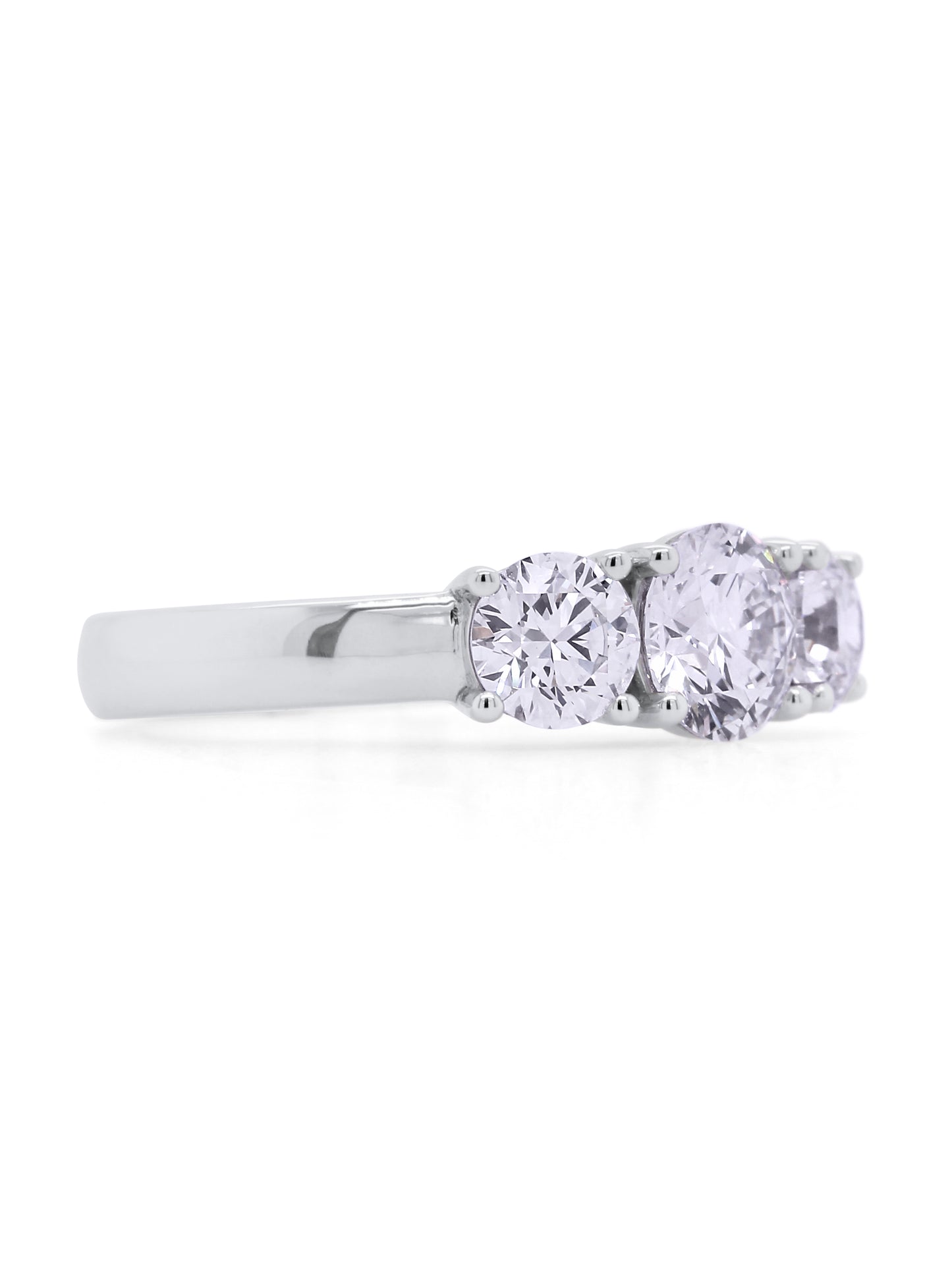 Lab Grown 2.00 Carat Trilogy Diamond Ring in 18 Carat Gold