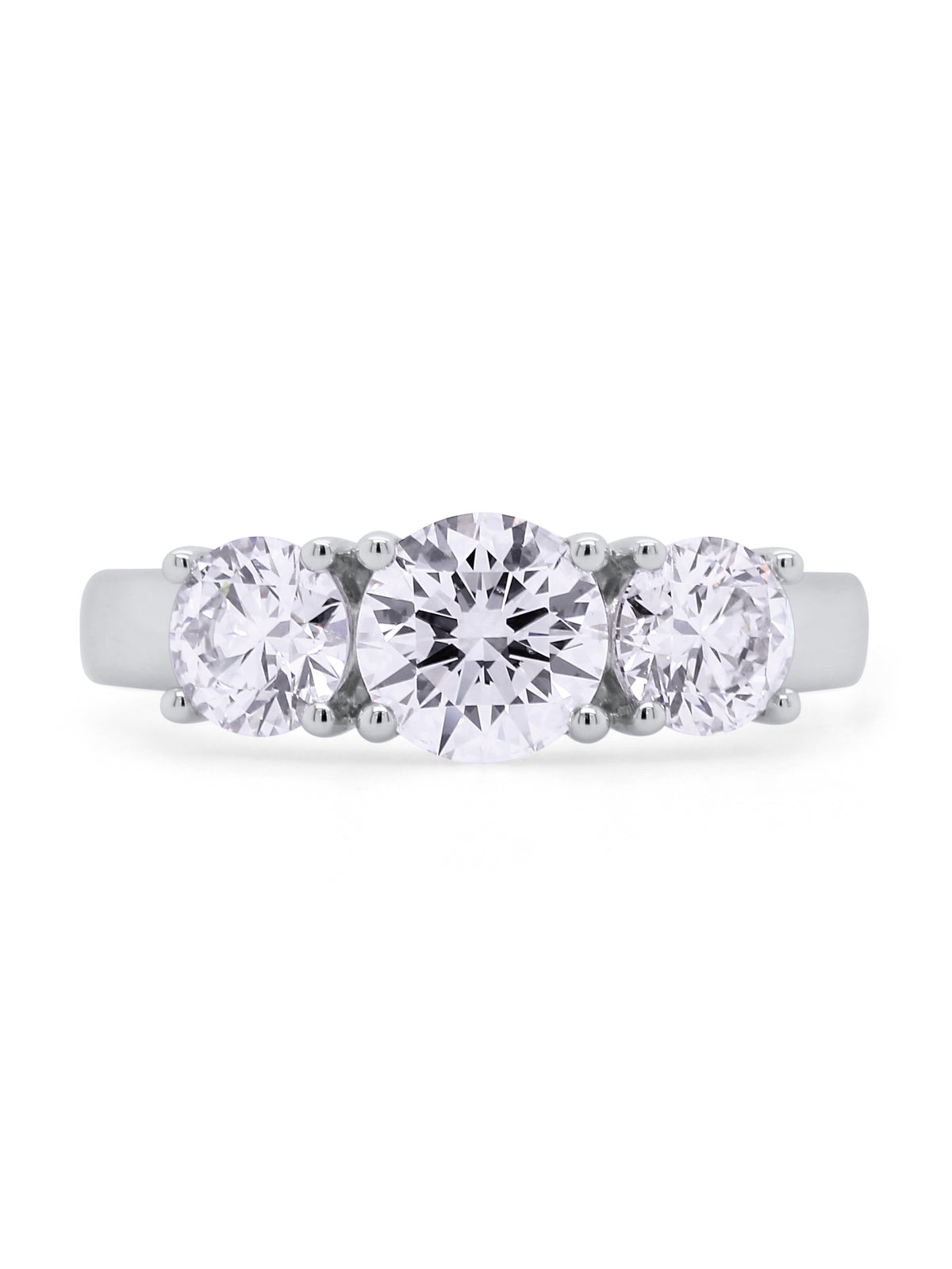 Lab Grown 2.00 Carat Trilogy Diamond Ring in 18 Carat Gold