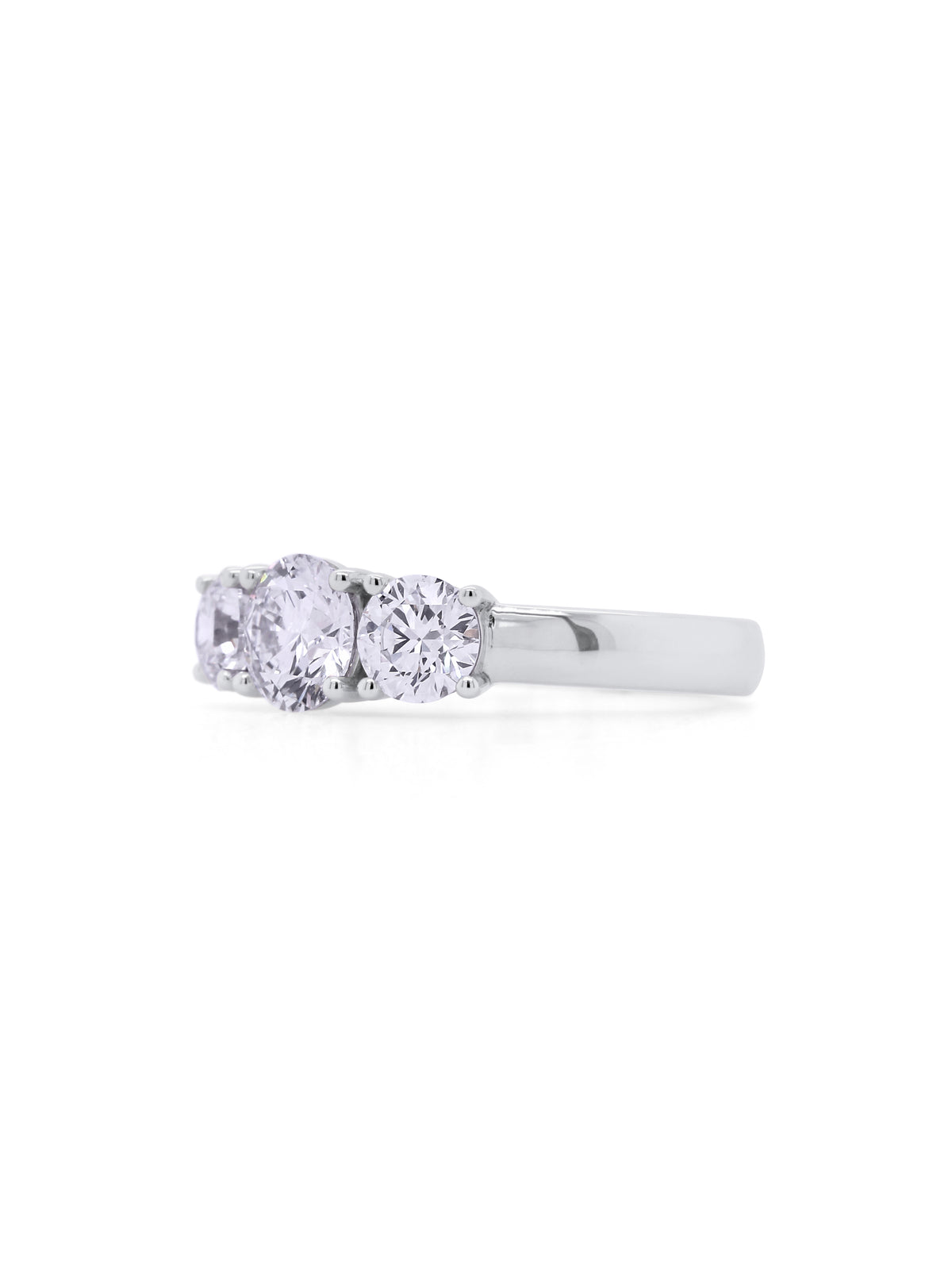 Lab Grown 2.00 Carat Trilogy Diamond Ring in 18 Carat Gold