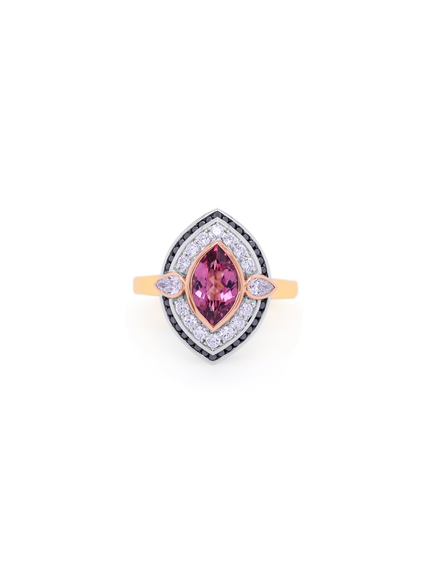 Georges Guillaume Tourmaline & Diamond Ring, 18K T=0.59ct.