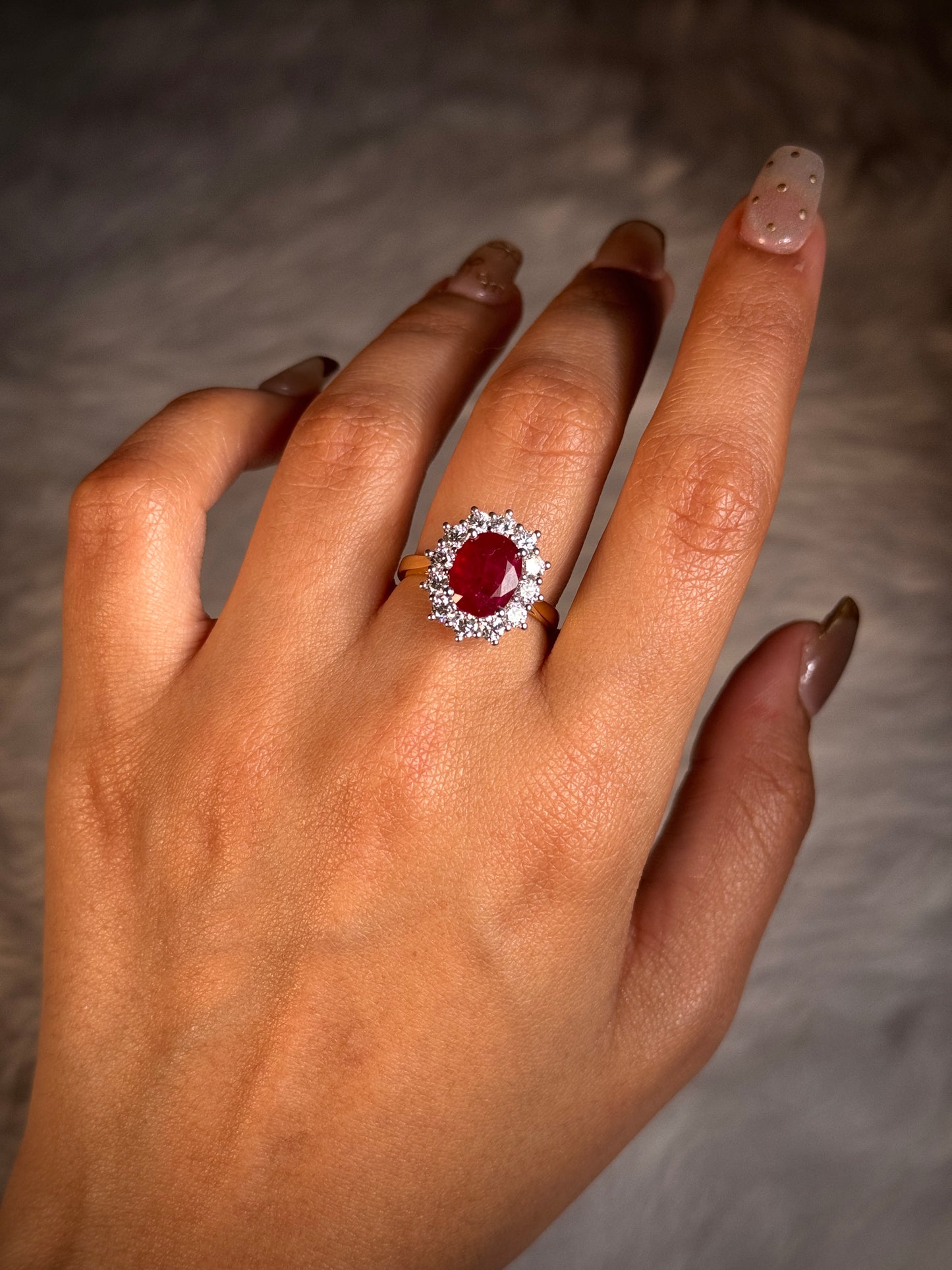 Maginificent 18 Carat Yellow Gold Ladies Ruby & Diamond Ring.