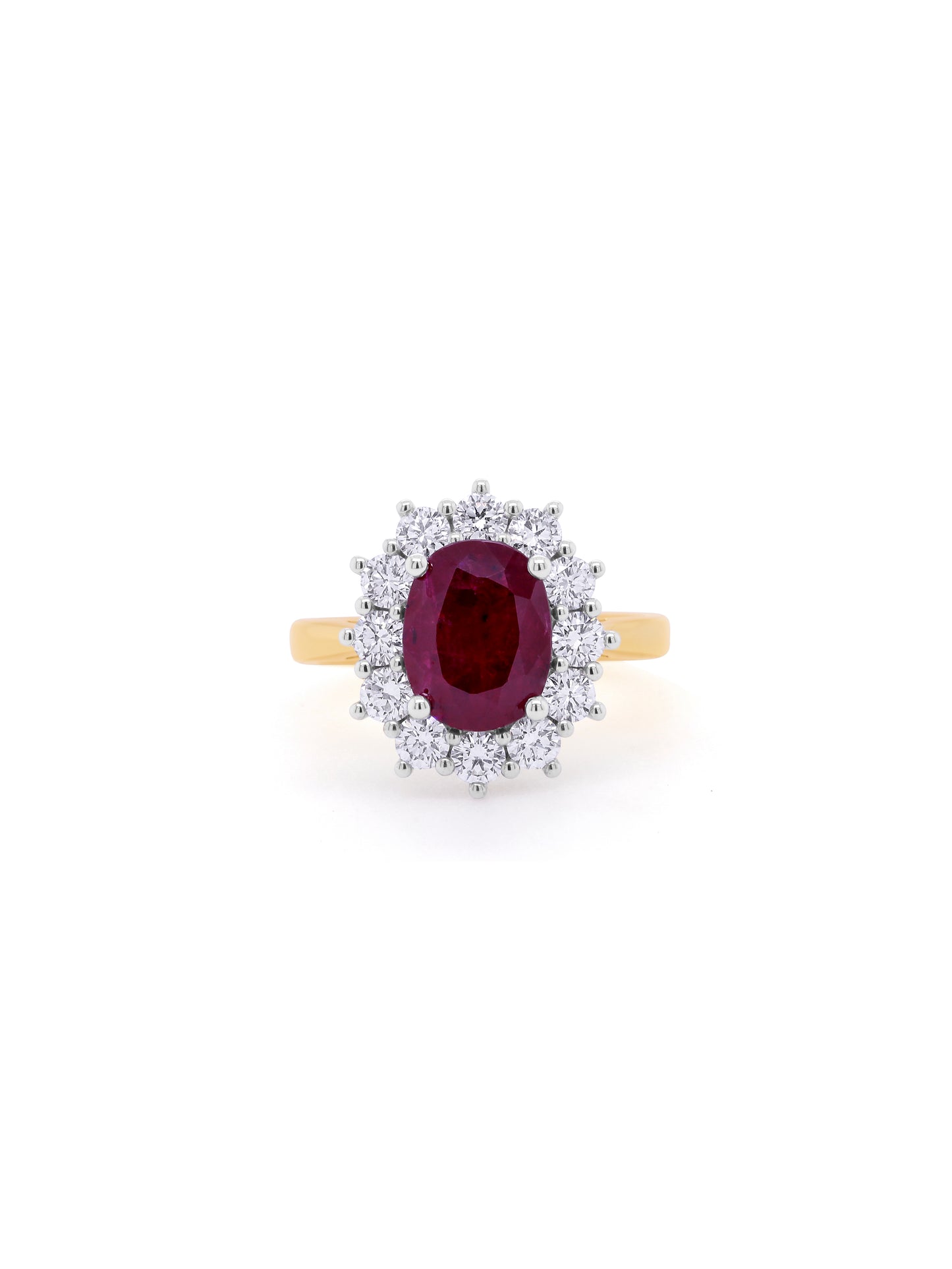 Maginificent 18 Carat Yellow Gold Ladies Ruby & Diamond Ring.