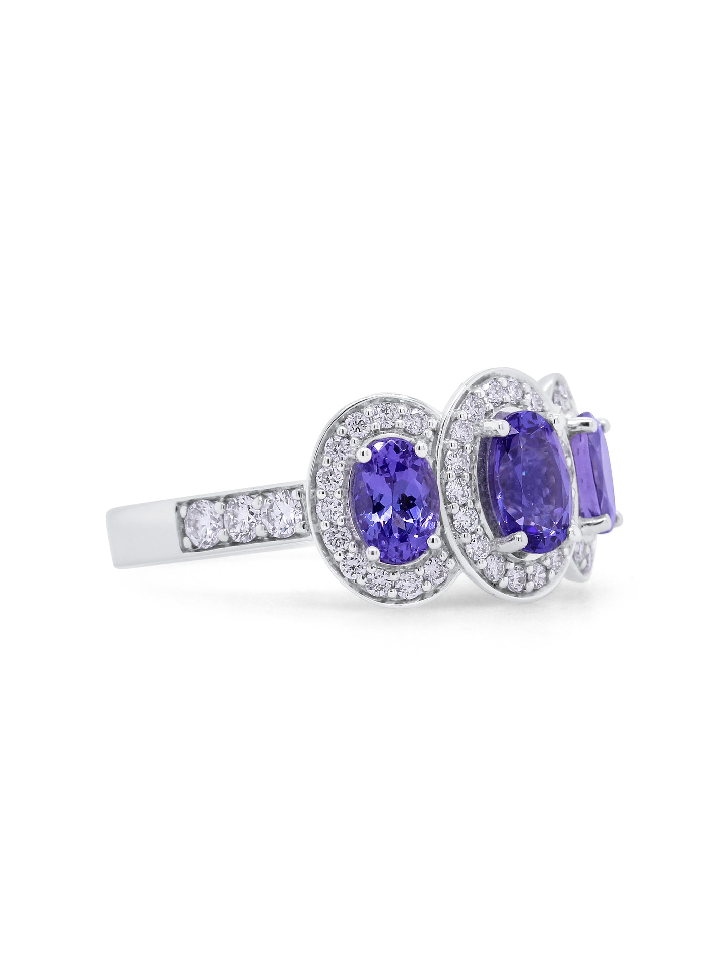 Tanzanite & Diamond Trilogy, 18 Carat White Gold