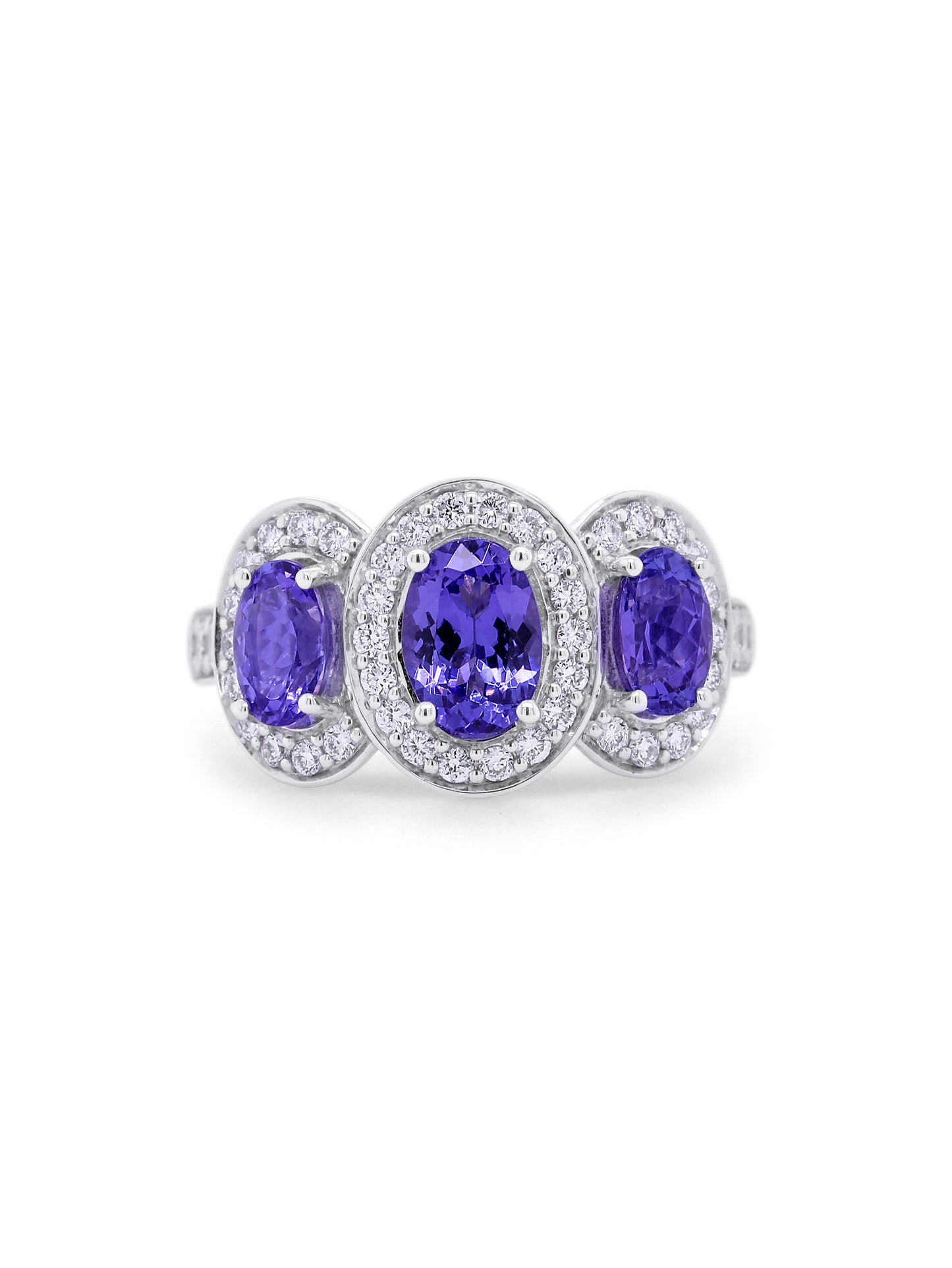 Tanzanite & Diamond Trilogy, 18 Carat White Gold