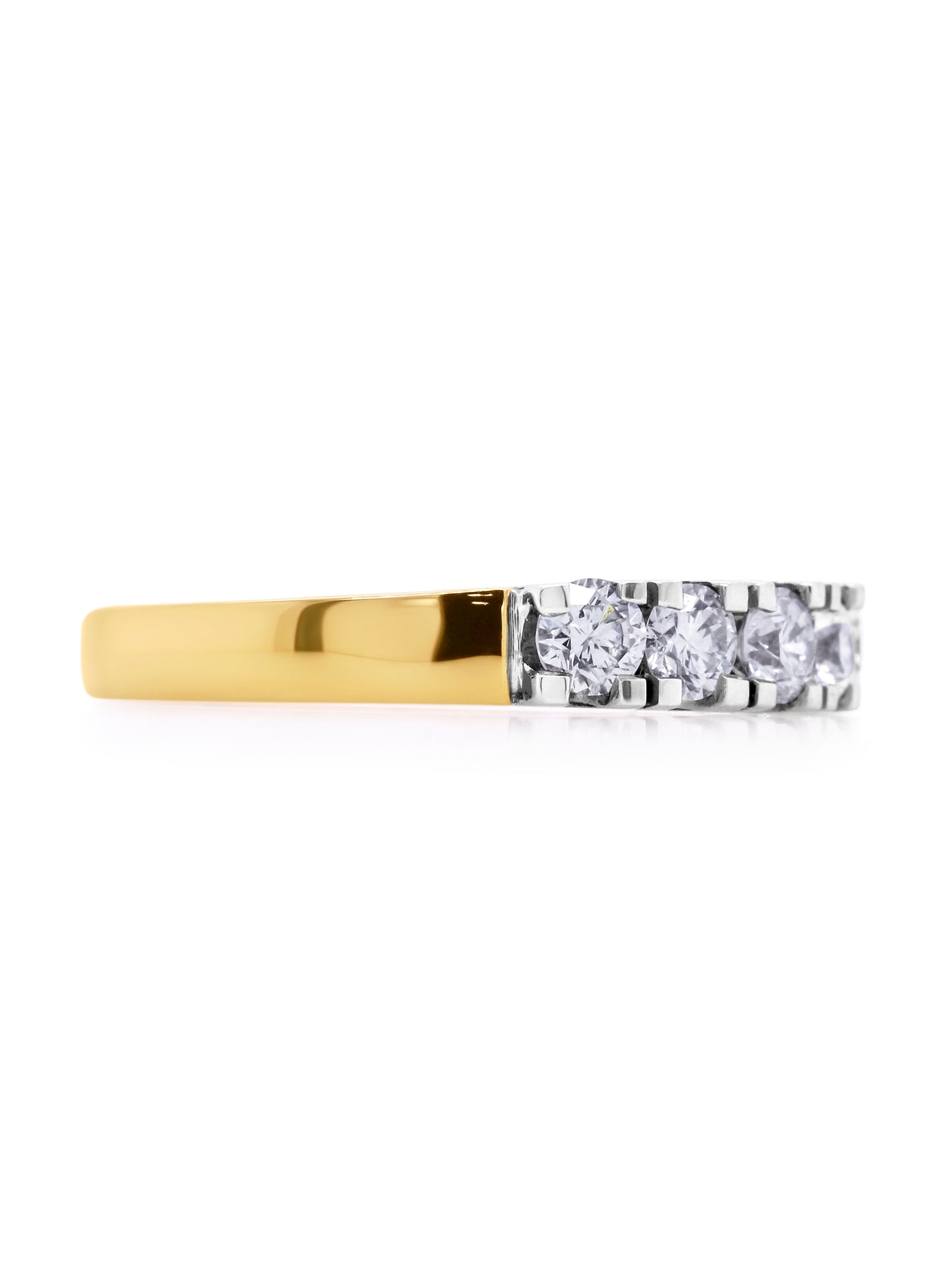 RBC Diamonds 5=0.50ct GSI 18K YG Shank 18K WG Setting.