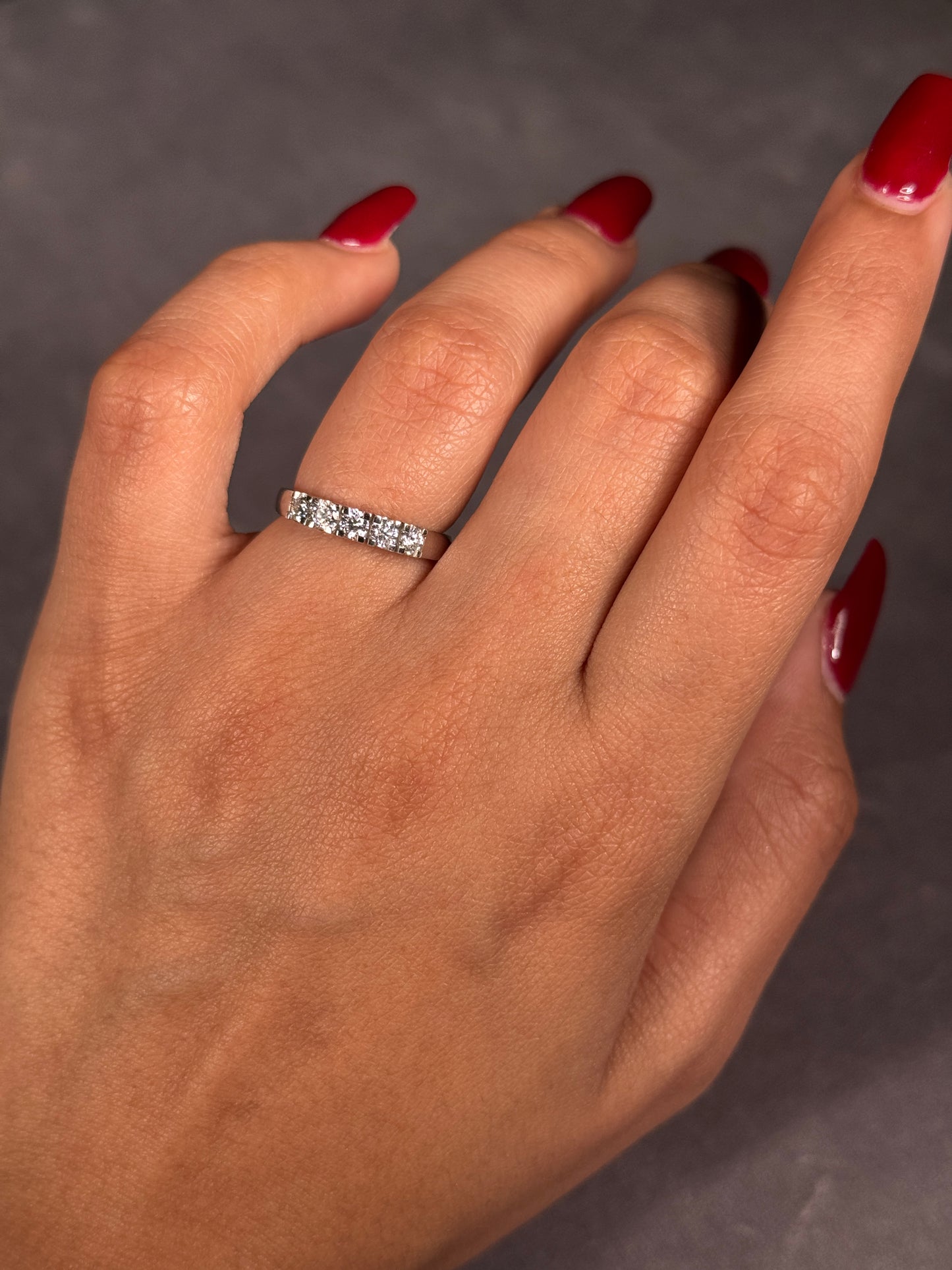 18K White Gold Diamonds T=0.50ct Ring.