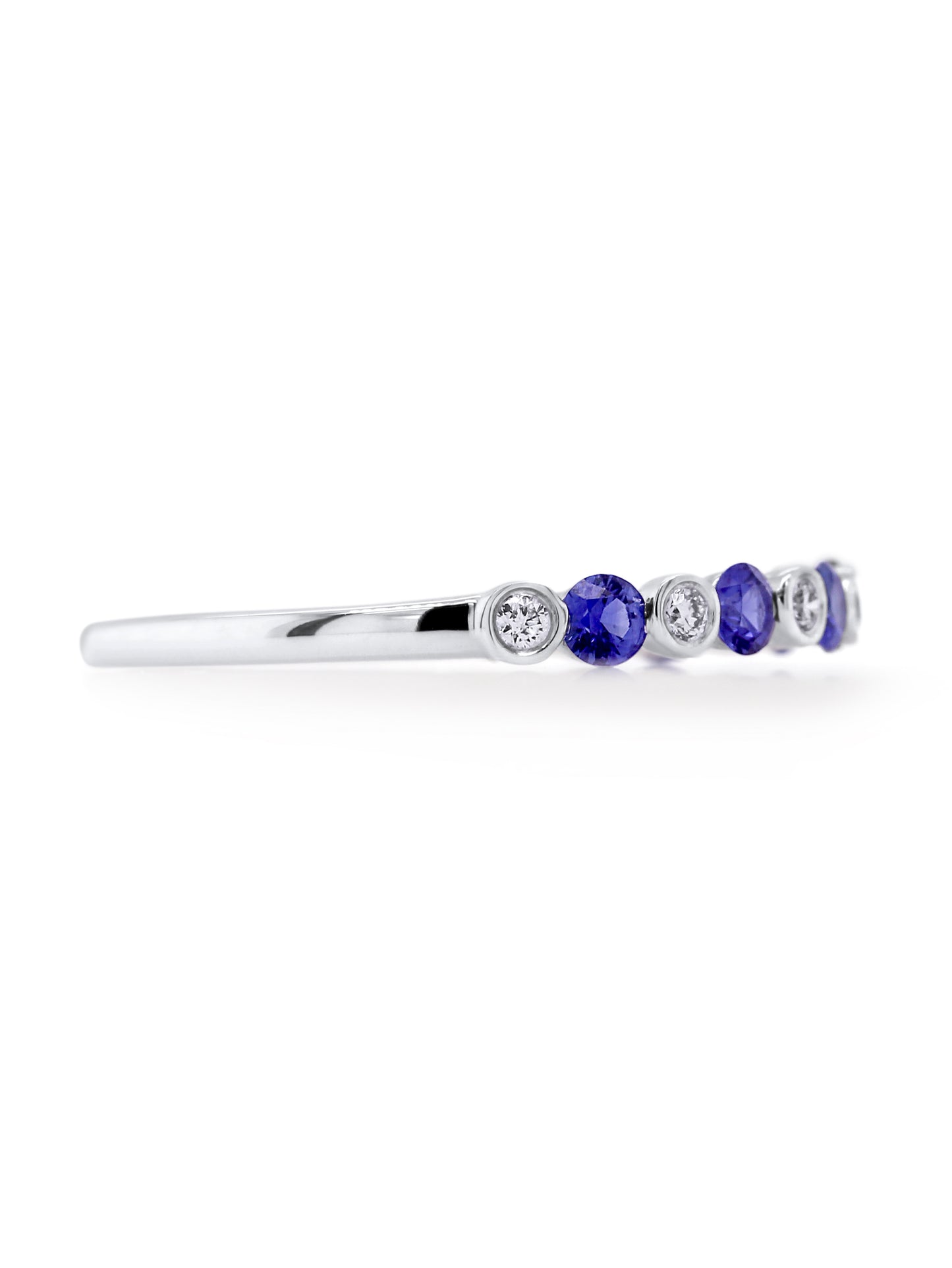 Sapphire & Diamond Set Band, 18 Carat White Gold