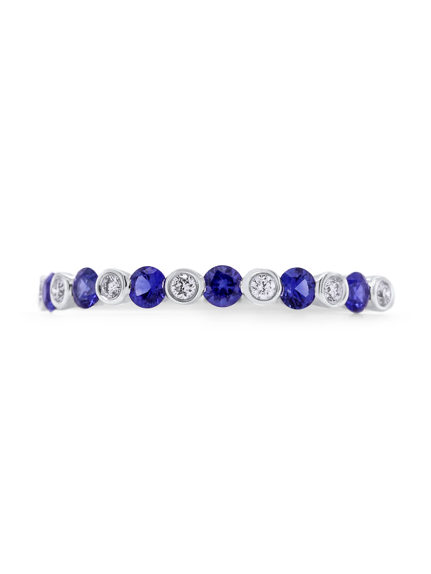 Sapphire & Diamond Set Band, 18 Carat White Gold