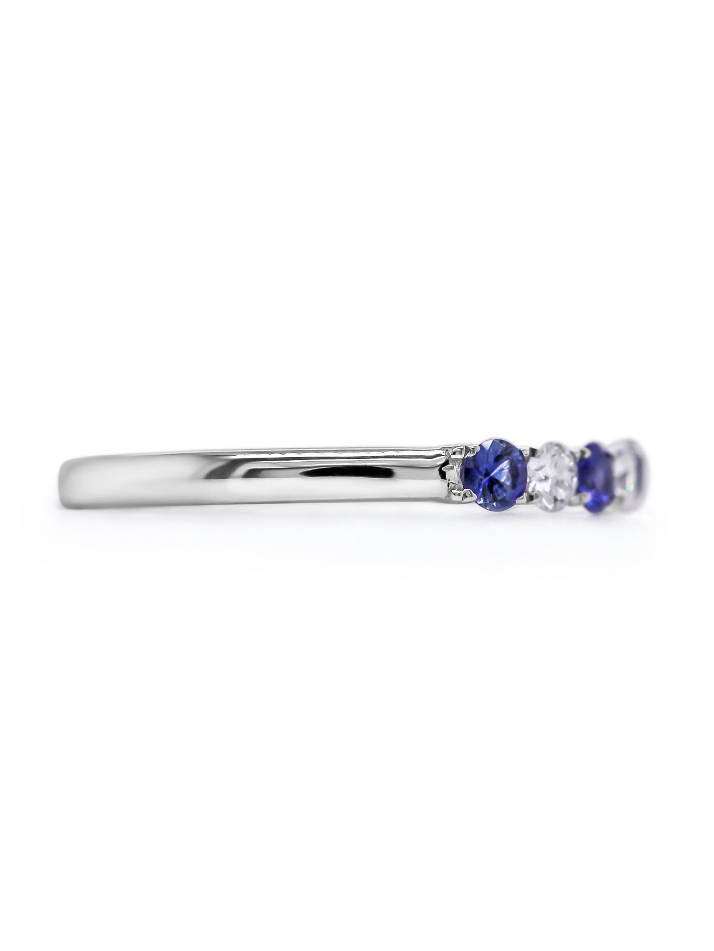 Sapphire & Diamond Set Band in 18 Carat White Gold