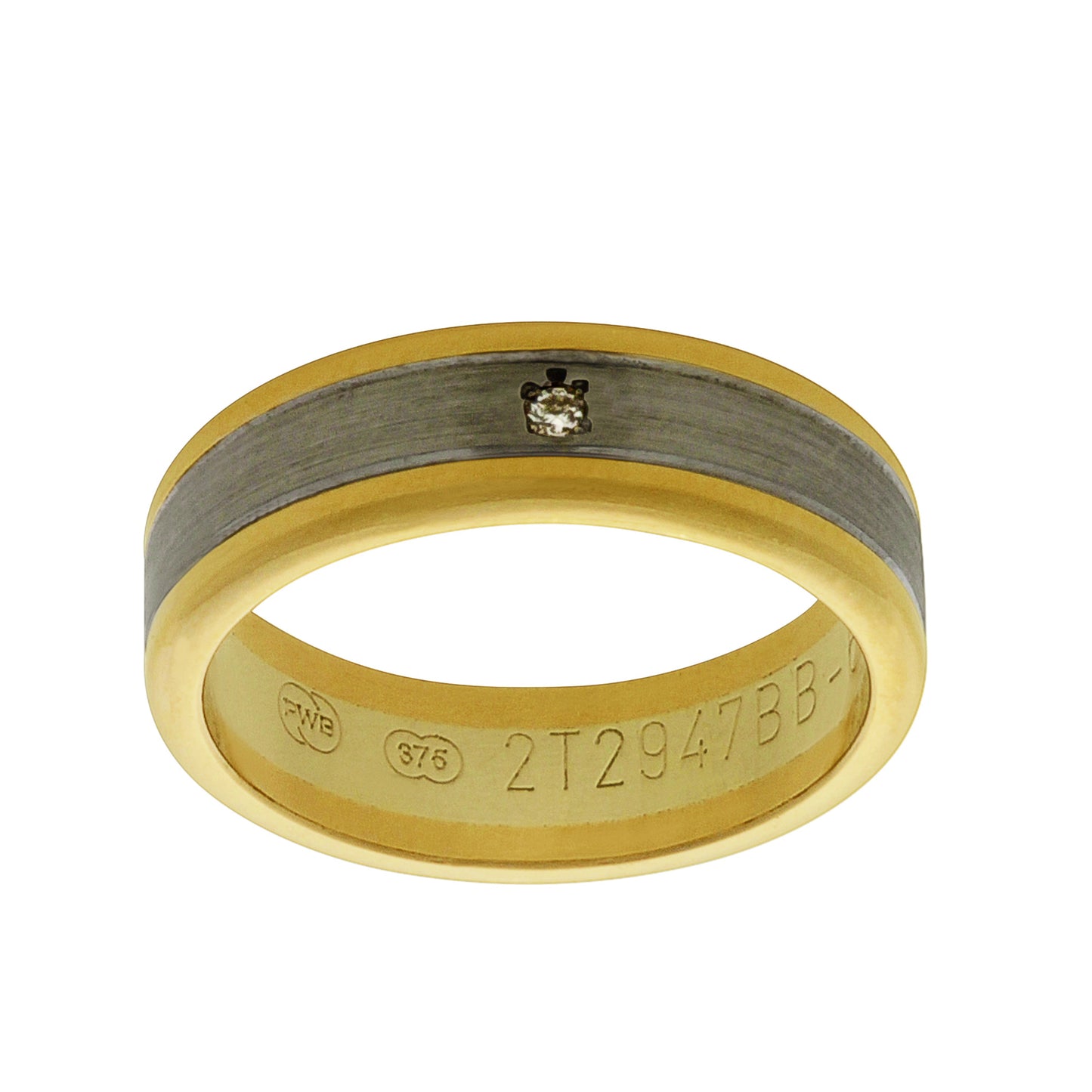 Beck 6mm 9K 2T Diamond 0.02ct GHVS, Pressure set.