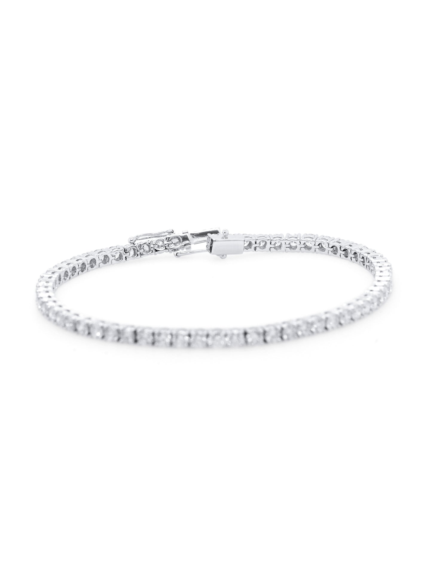 Lab Grown Diamond Set Tennis Bracelet 9K White Gold