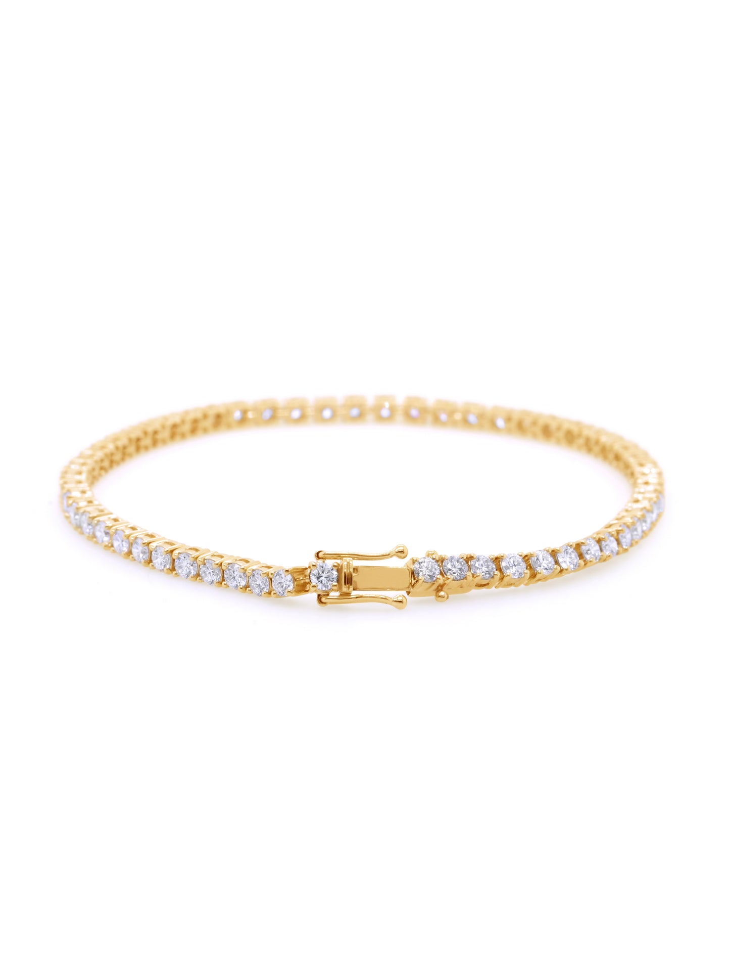 Lab Grown 3.77 Carat Diamond Tennis Bracelet in 9 Carat Yellow Gold