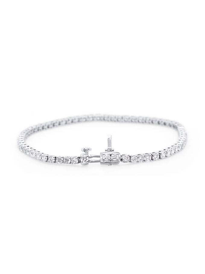 Lab Grown Diamond Tennis Bracelet in 9 Carat White Gold