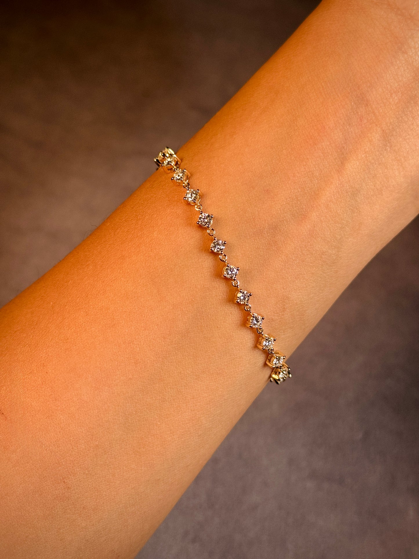 Lab Grown Diamond Set Bracelet, 9K Yellow Gold, 26=2.60ct.
