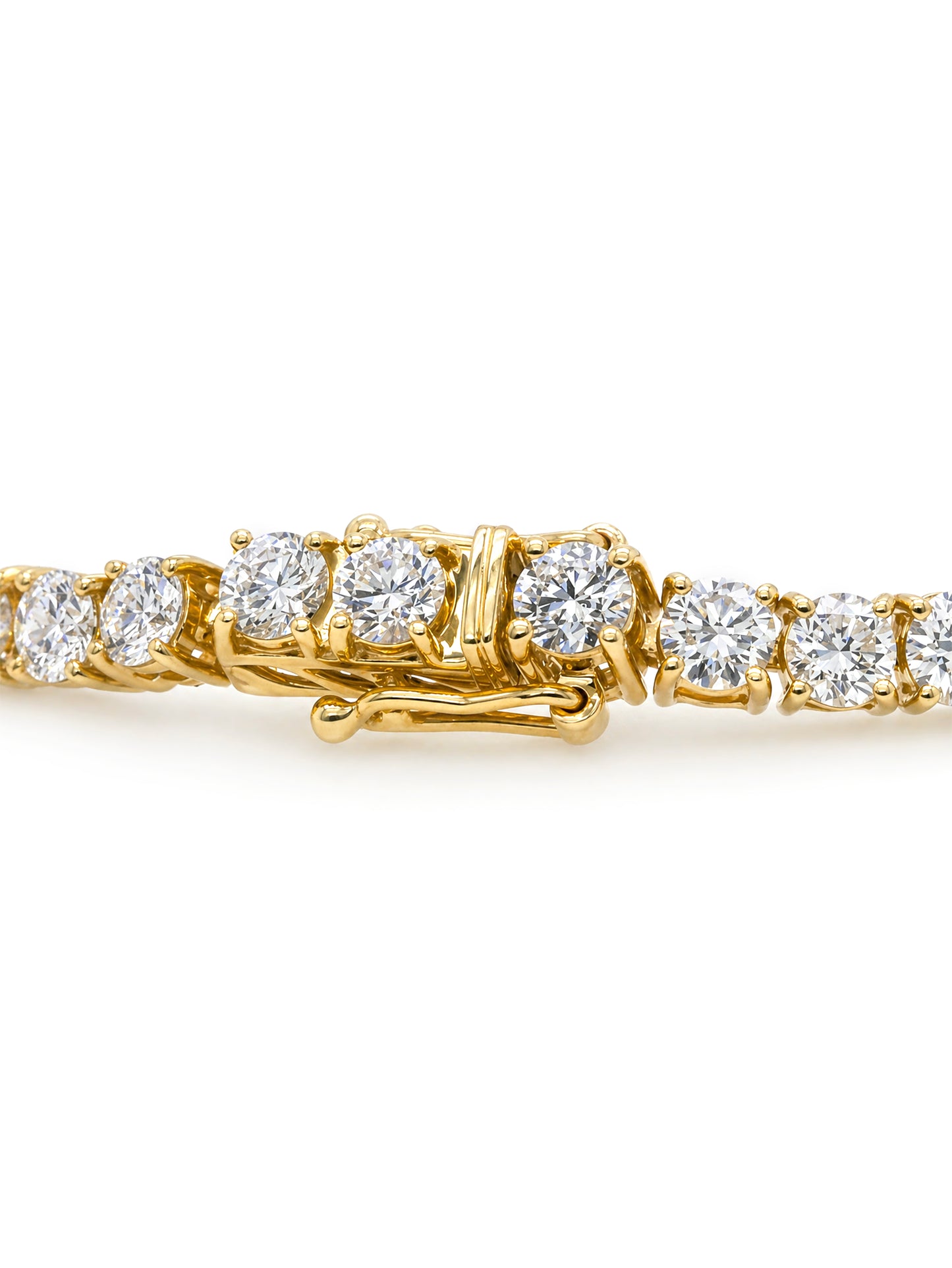 Lab Grown Diamond Tennis Bracelet, 7.80ct DVS 9K Yellow Gold.