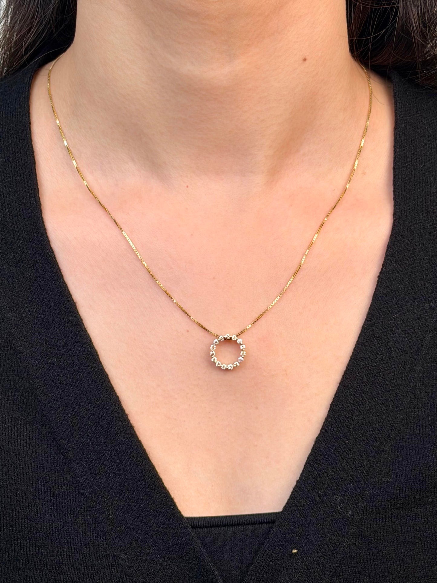 Diamond Circle of Life Necklace, 18K YG